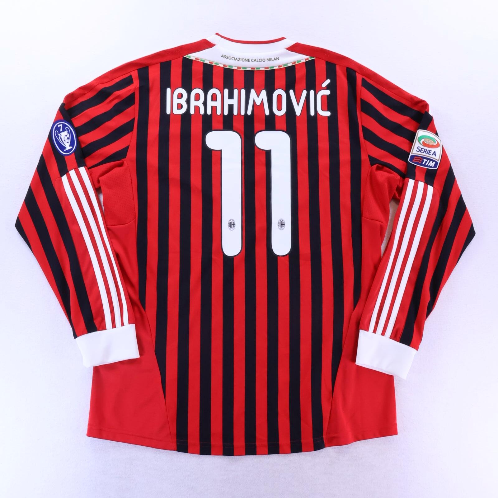 *MINT* Ac Milan Ibrahimović #11 2011/12 Home Shirt - Long Sleeve - L