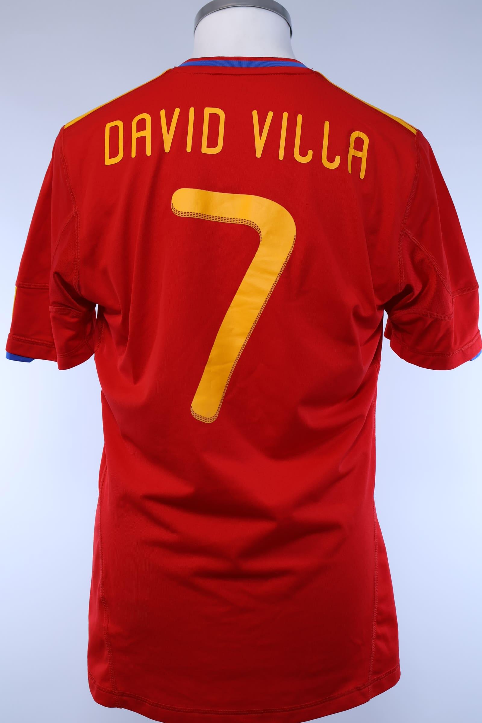 Spain 2009/10 David Villa #7 Home Shirt - MAuthentic Original Football Shirt