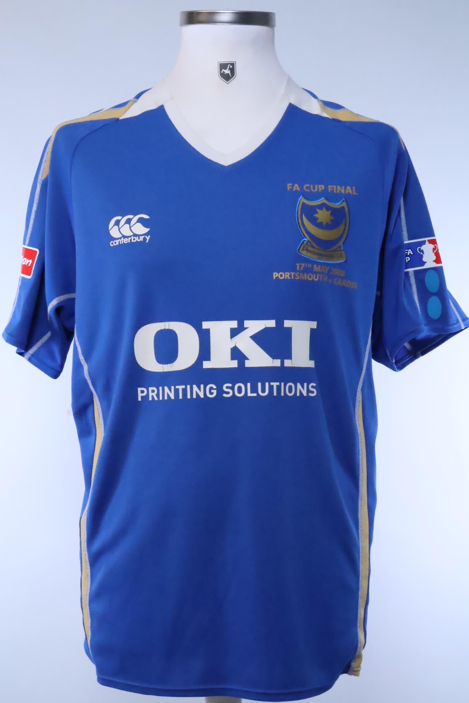 Portsmouth F.C 2007/08 Baros #9 Fa Cup Final Shirt - L Authenic Original Football Shirt