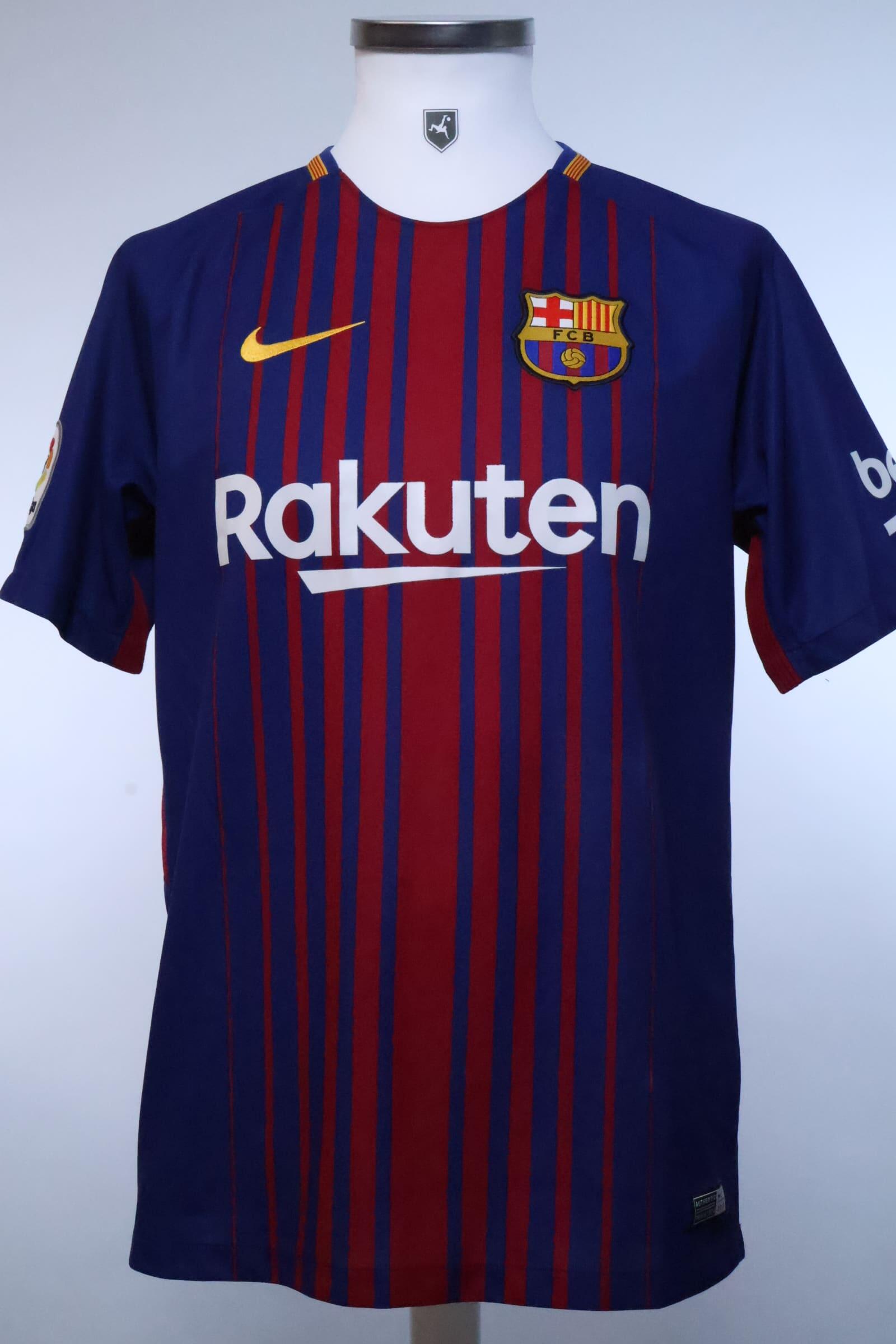 Barcelona 2017/18 Messi #10 Home Shirt - M- BACK