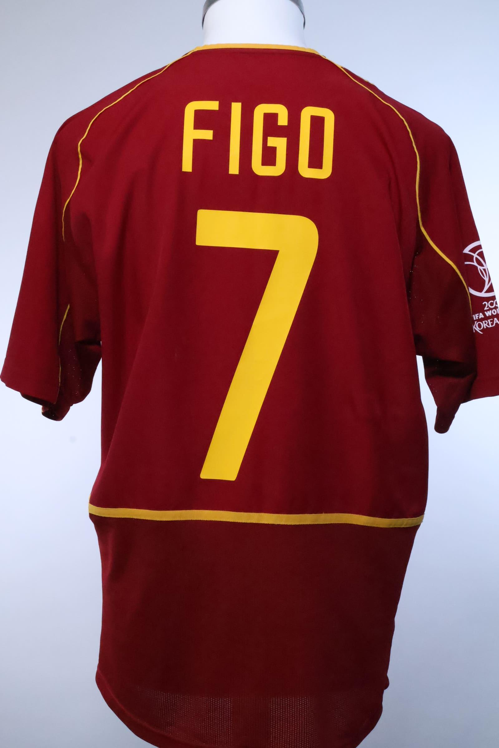 Portugal 2002/04 Figo #7 Home Shirt - M- BACK
