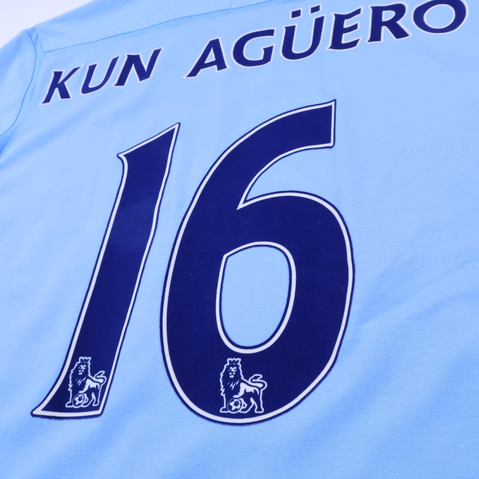 Manchester City Kun Aguero #16 2011/12 Home Shirt - L- TAGS