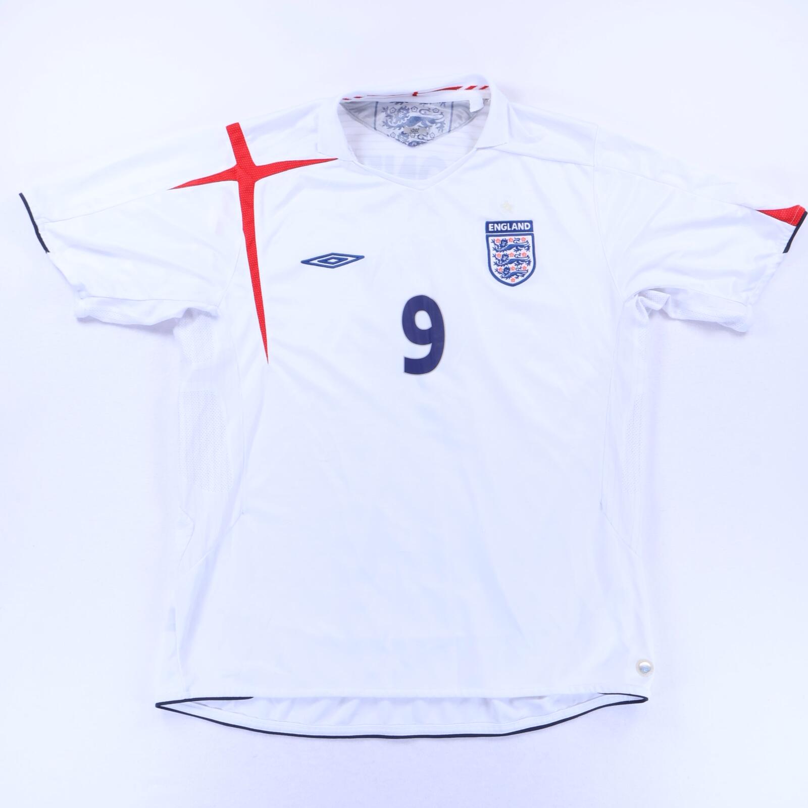 England Rooney #9 2005/07 Home Shirt - XL - BACK