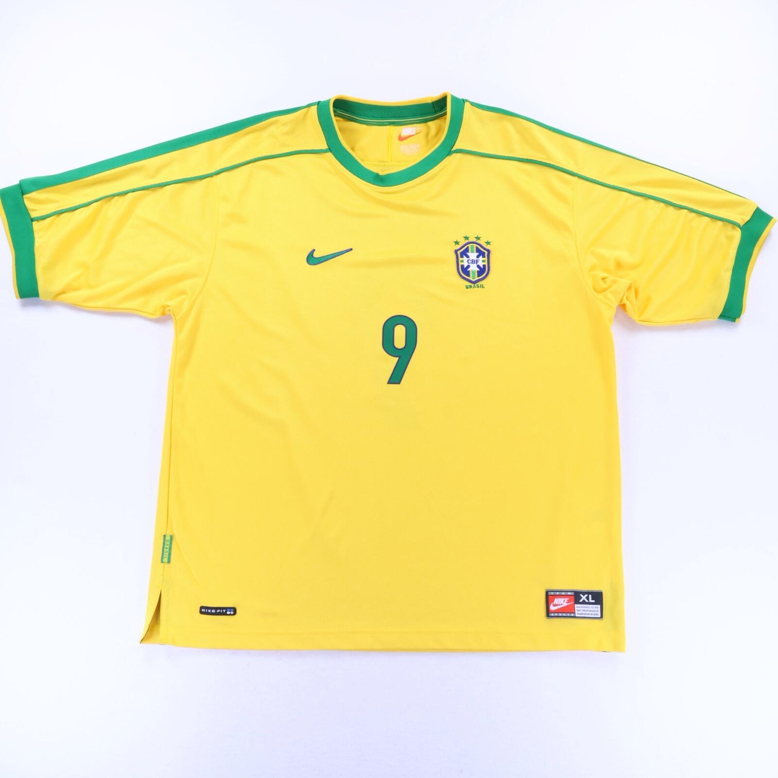 Brazil Ronaldo #9 1998/ Home Shirt - XL- BACK