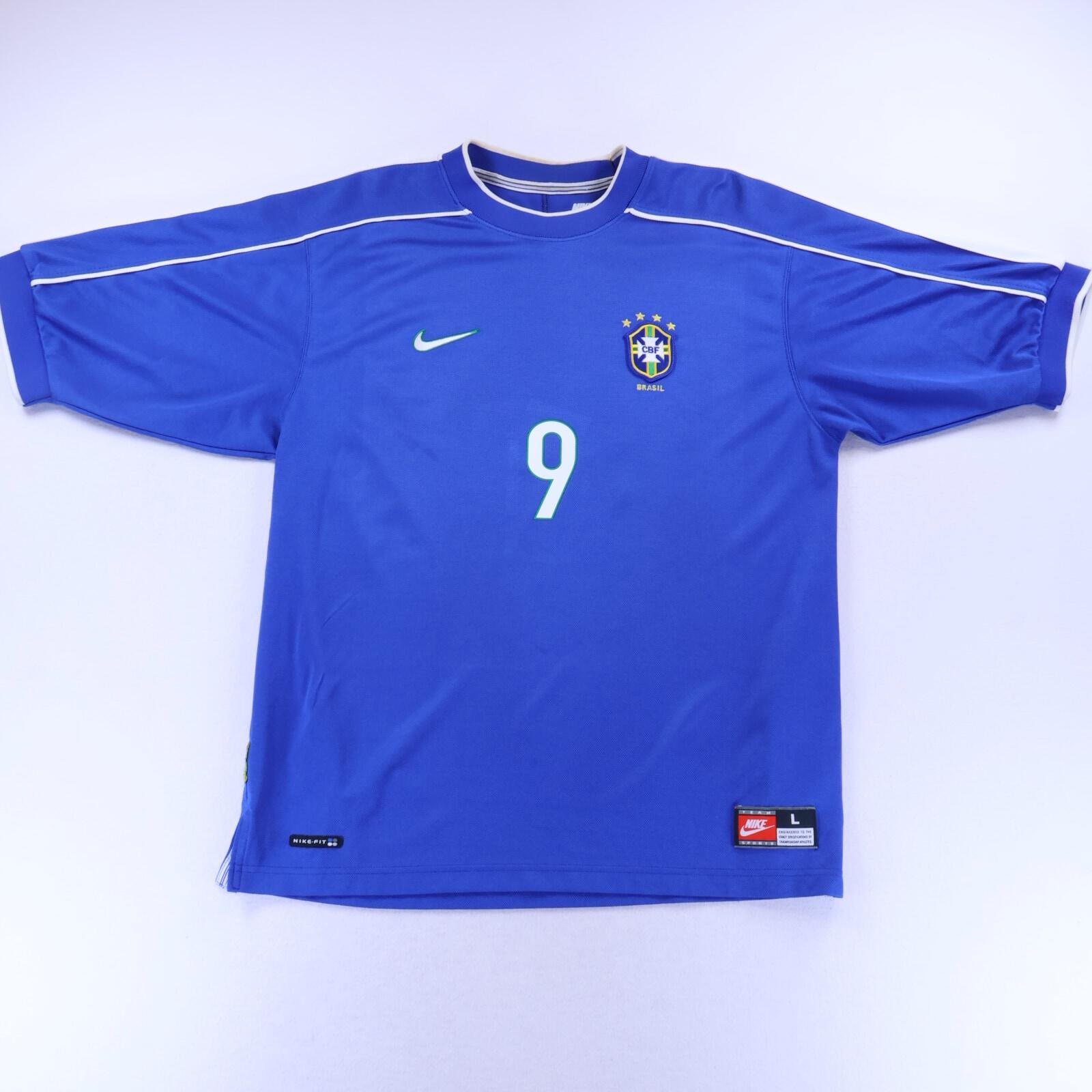 Brazil Ronaldo #9 1998/ Away Shirt - L- FRONT