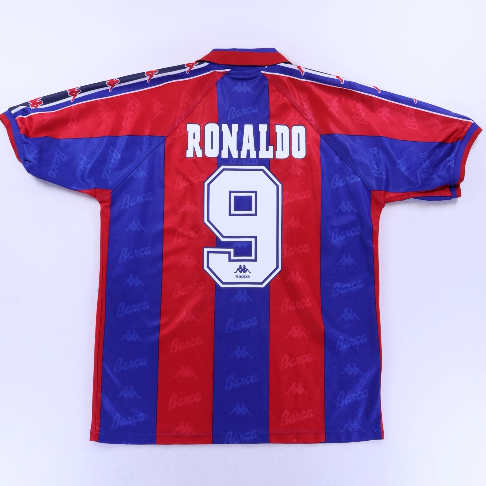 Barcelona Ronaldo #9 1995/97 Home Shirt - M- FRONT