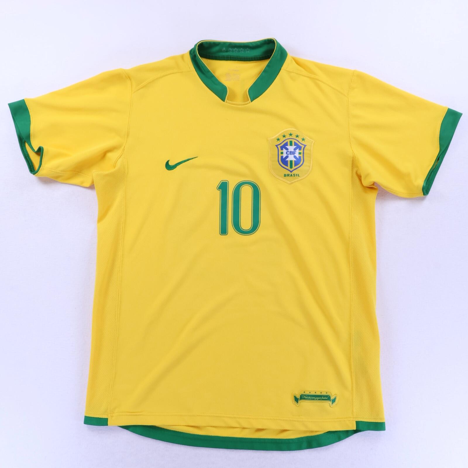 Brazil Ronaldinho #10 2006/08 Home Shirt - L- BACK