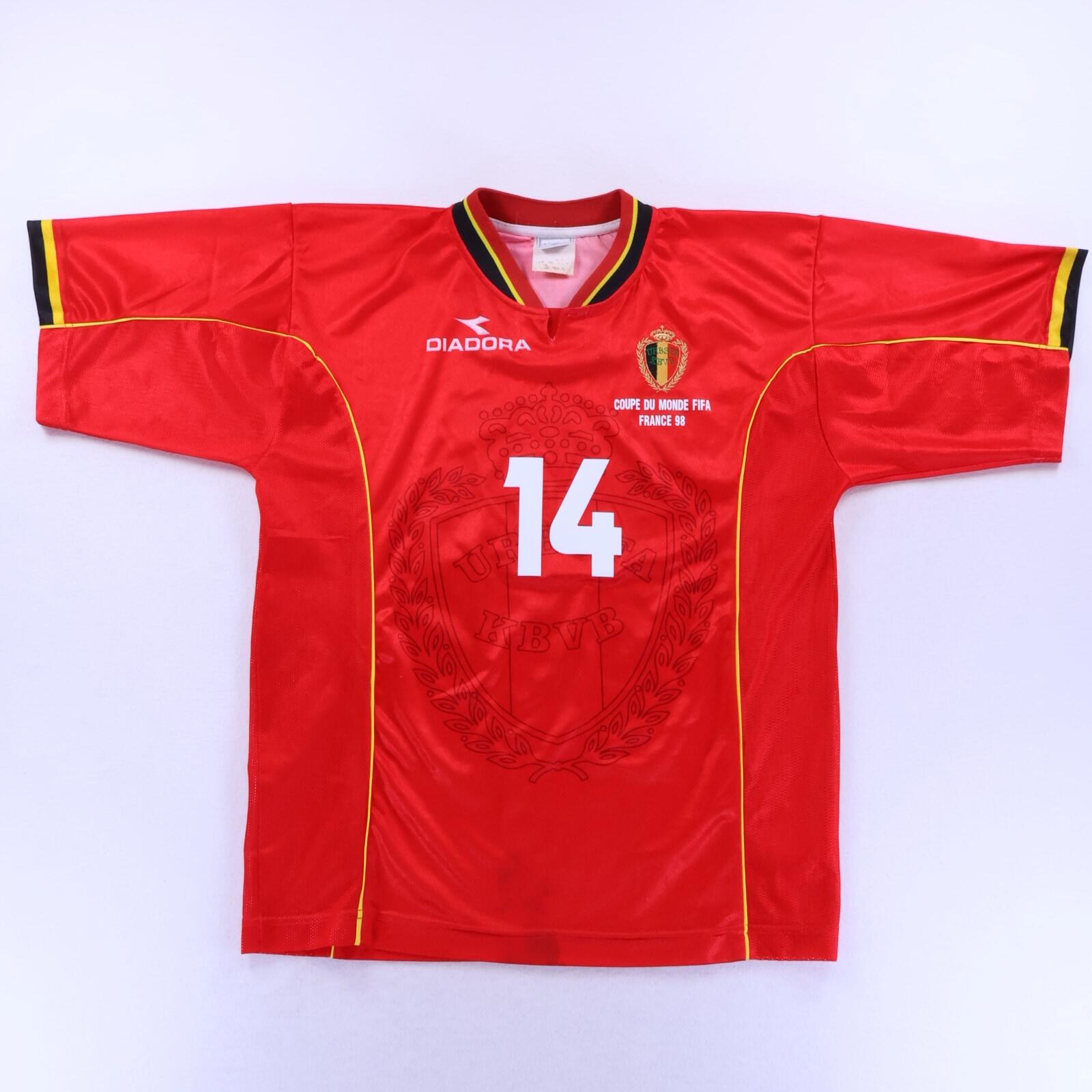 Belgium Scifo #14 1998/ Home Shirt - L- FRONT