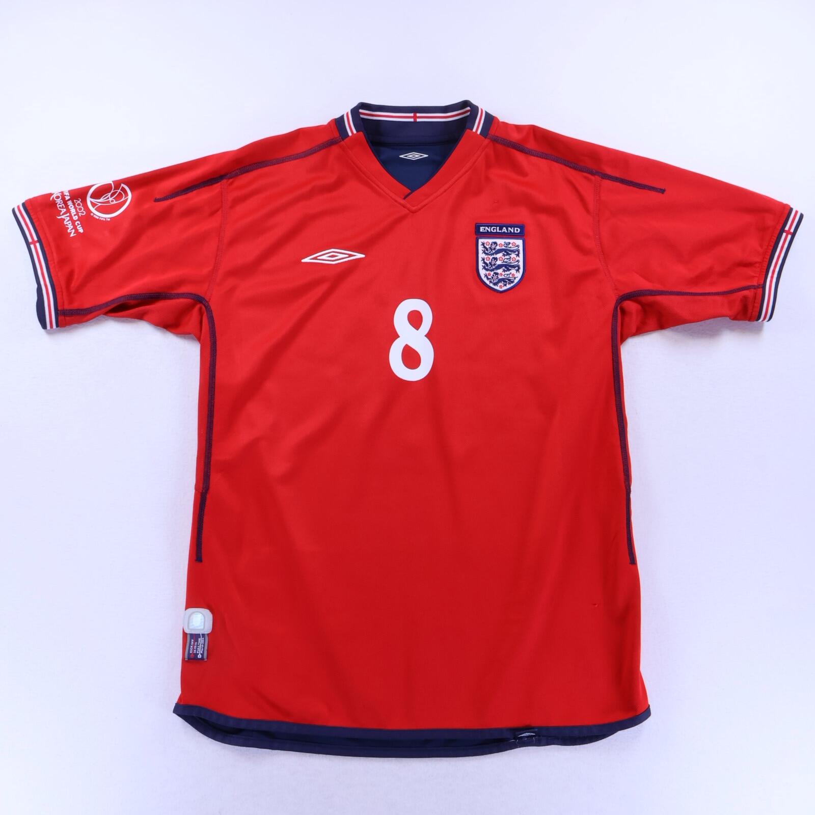 England Scholes #8 2002/04 Away Shirt - Reversible - L- BACK