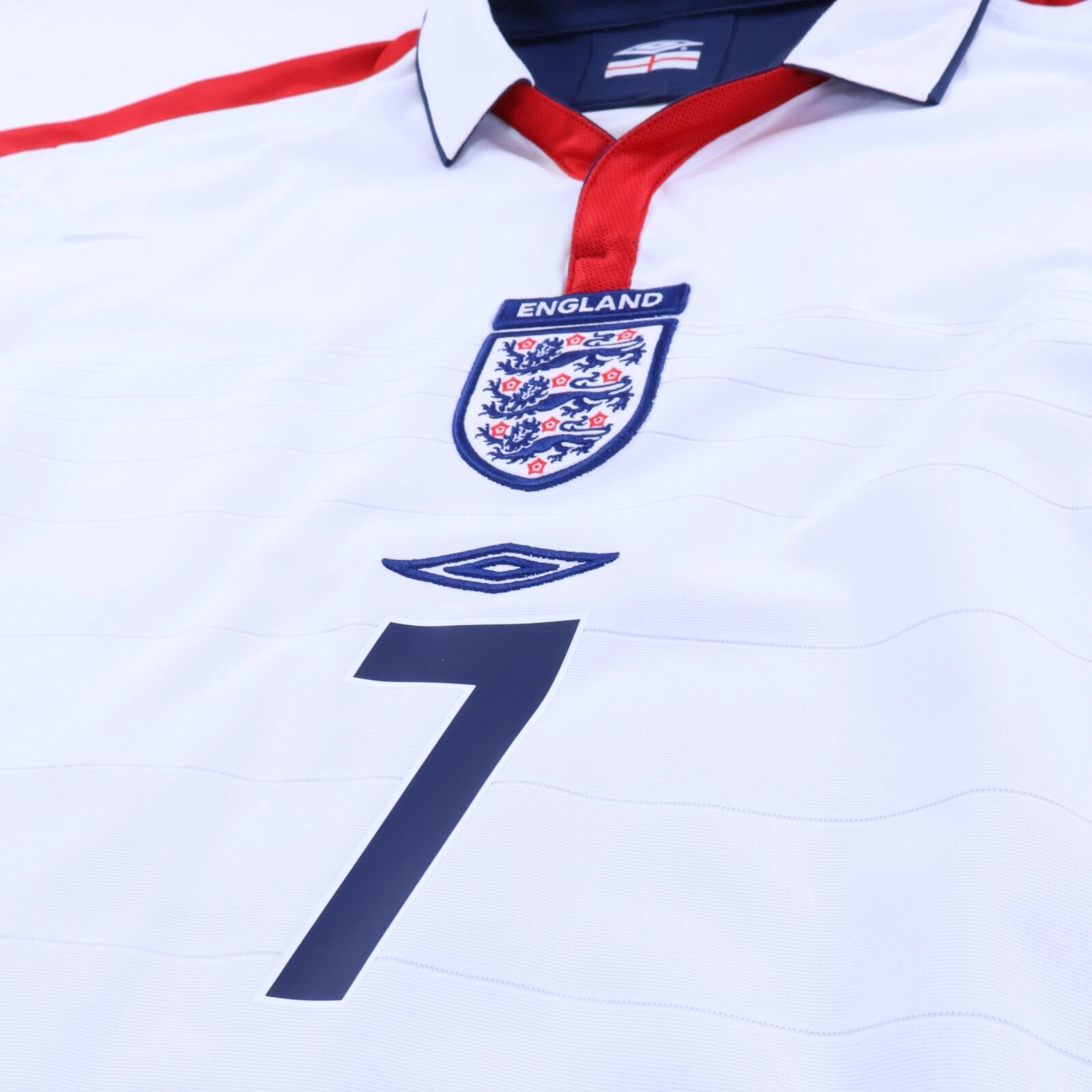 England Beckham #7 2003/05 Home Shirt - Long Sleeve - XL