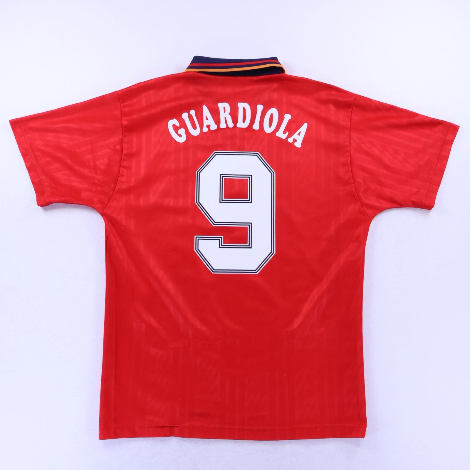 Spain Guardiola #9 1994/96 Home Shirt - M