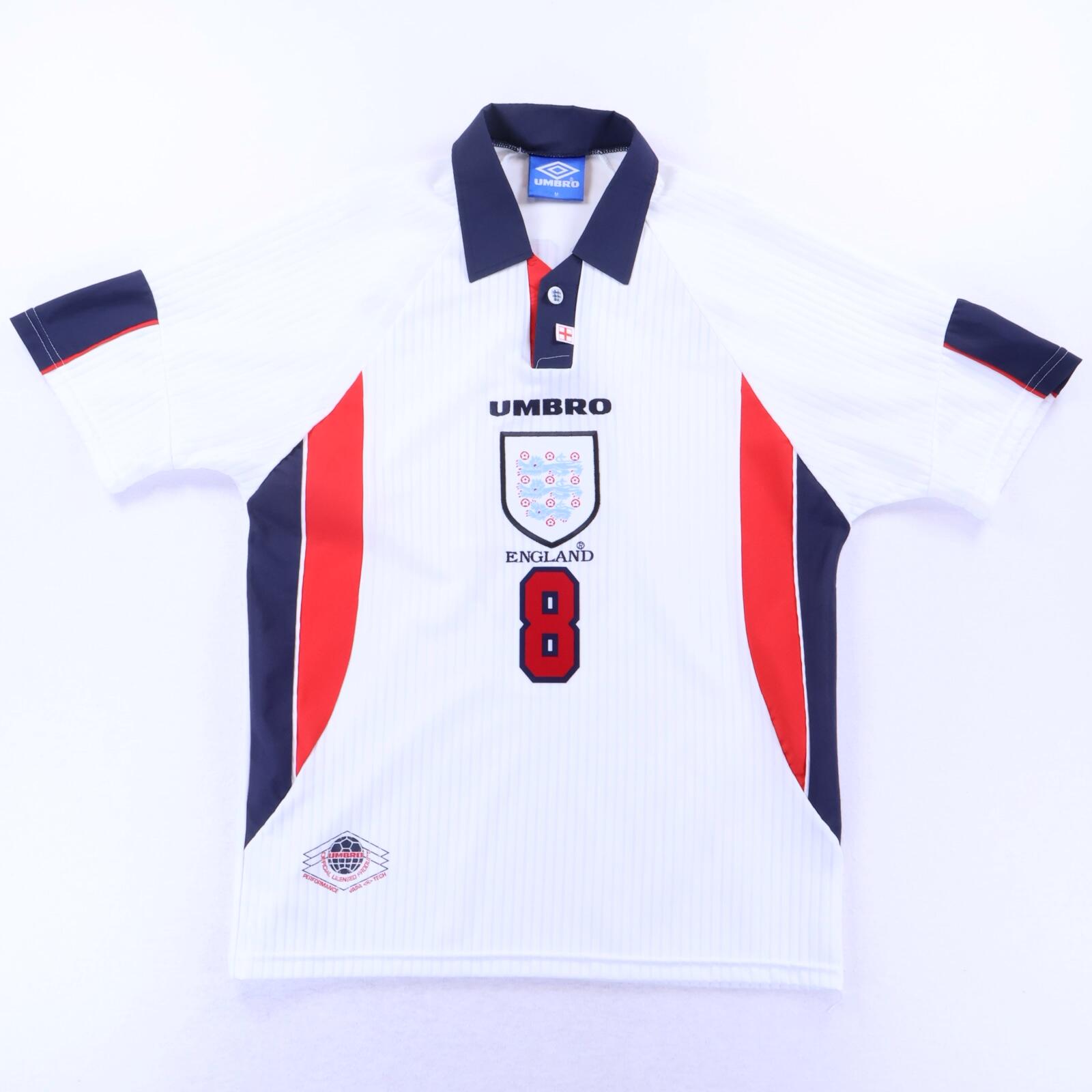 England Gascoigne #8 1997/99 Home Shirt - M