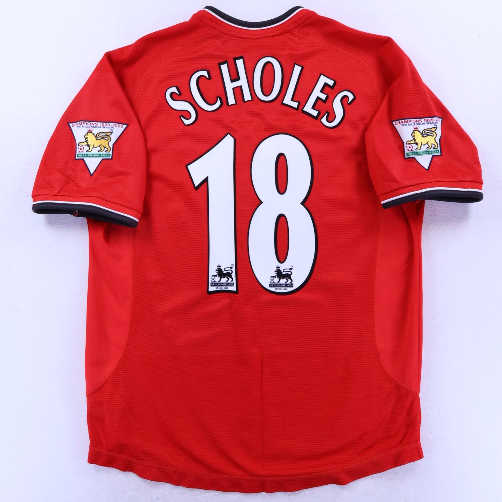 Manchester United Scholes #18 2000/02 Home Shirt - M