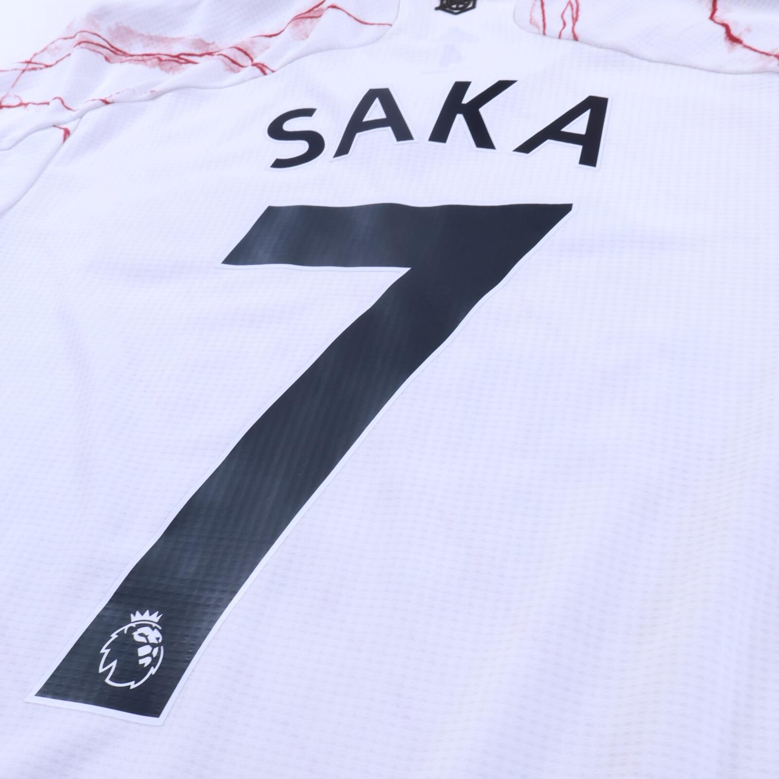 Arsenal Saka #7 2020/21 Match Issue Away Shirt - S