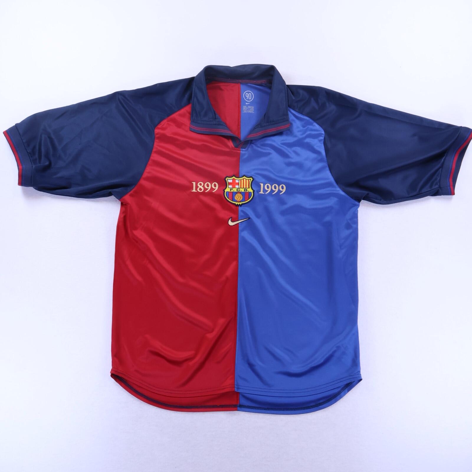 *MINT* Barcelona Rivaldo #11 1999/00 Home Shirt - L