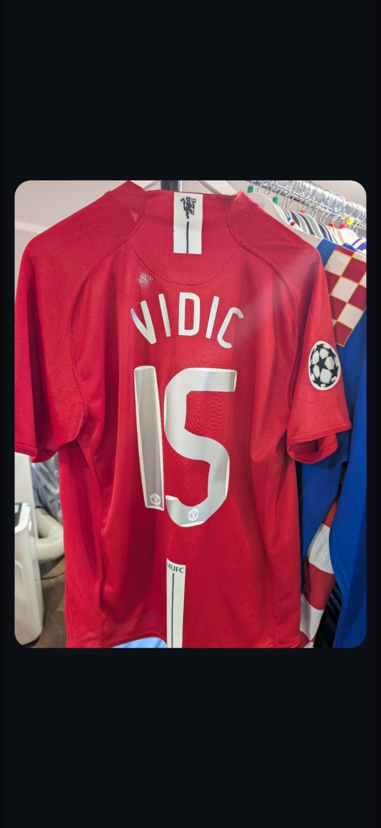 Manchester United 2007/09 Vidic #15 Home Shirt