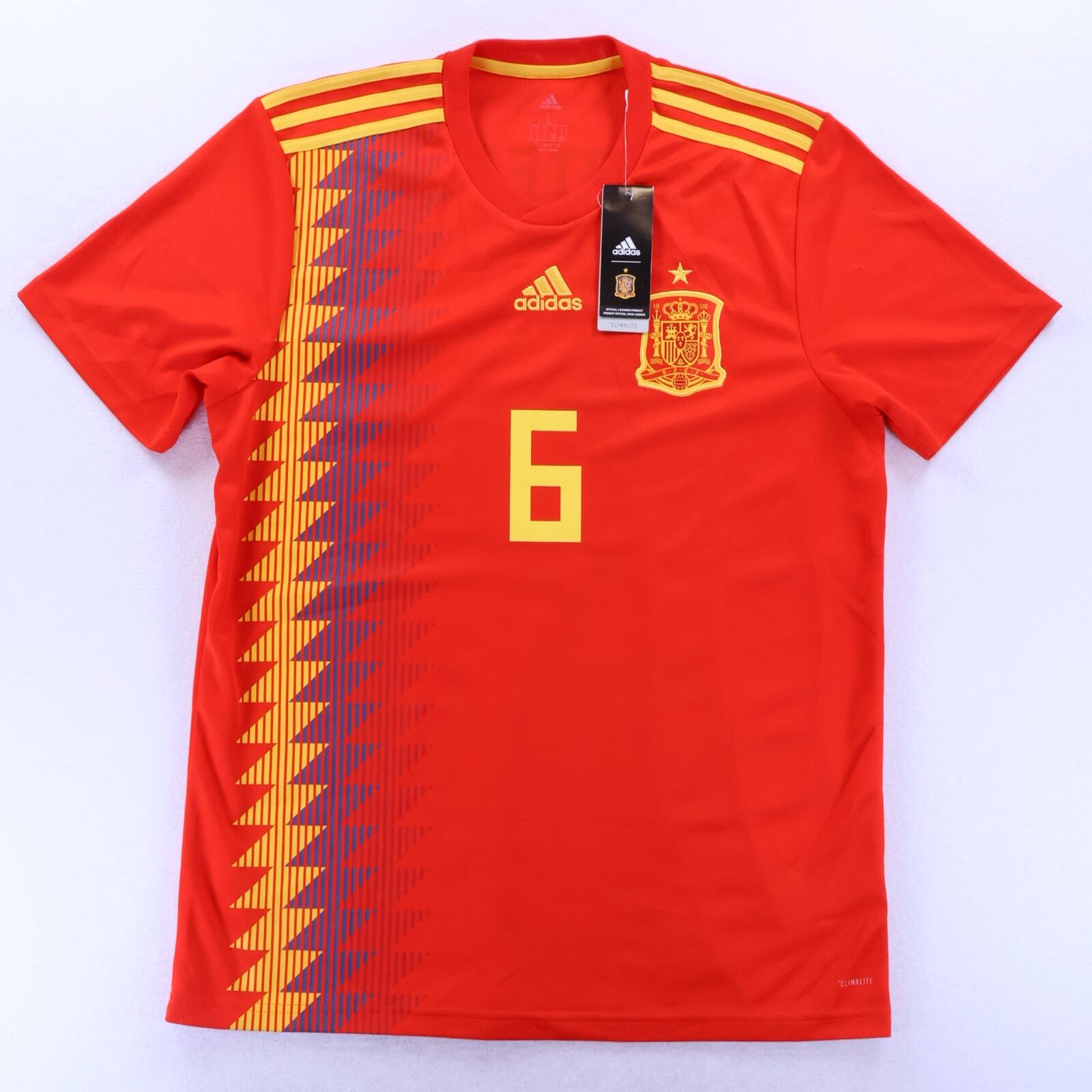*NWT* Spain A. Iniesta #6 2018 Home Shirt - L