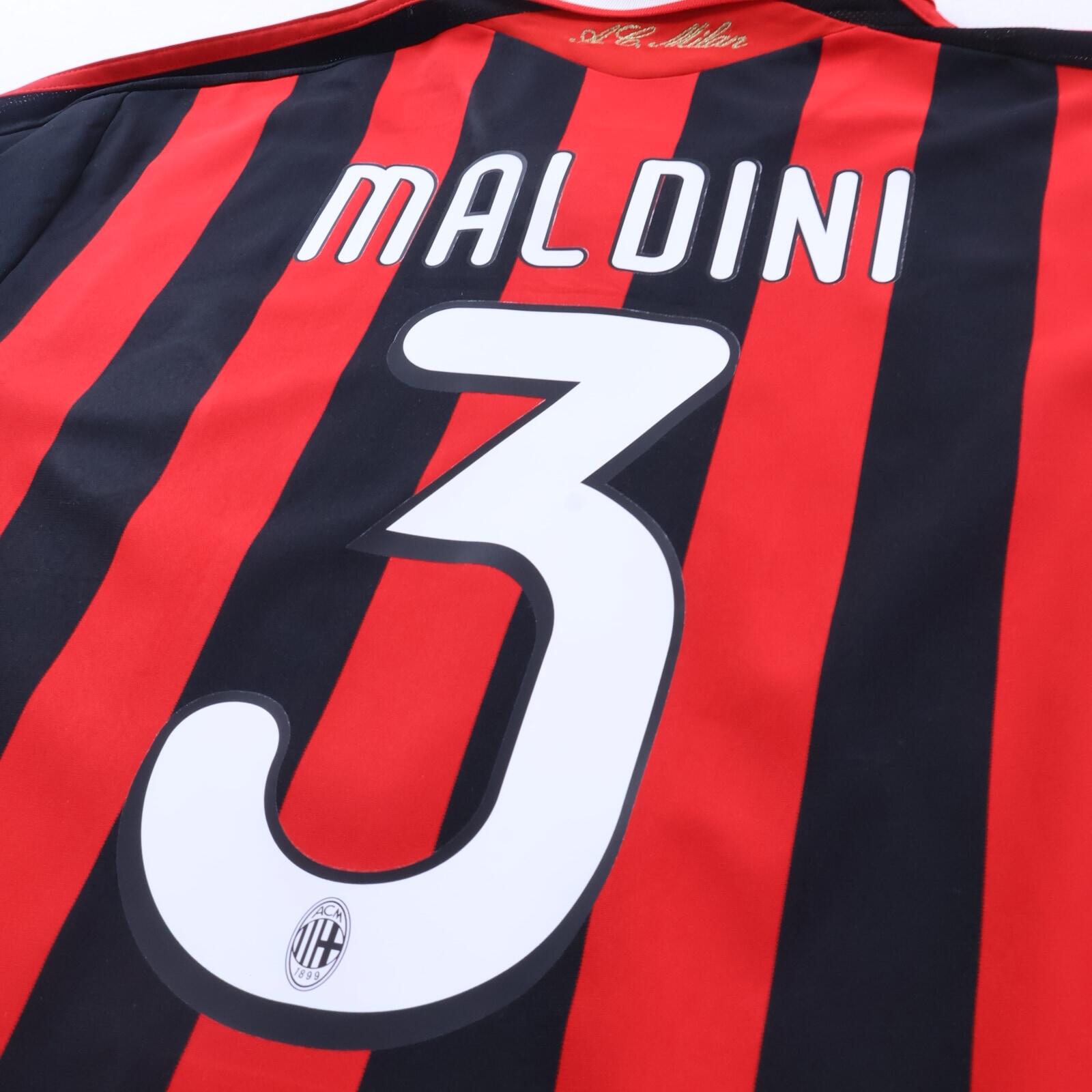 Ac Milan Maldini #3 2009/10 Home Shirt - M