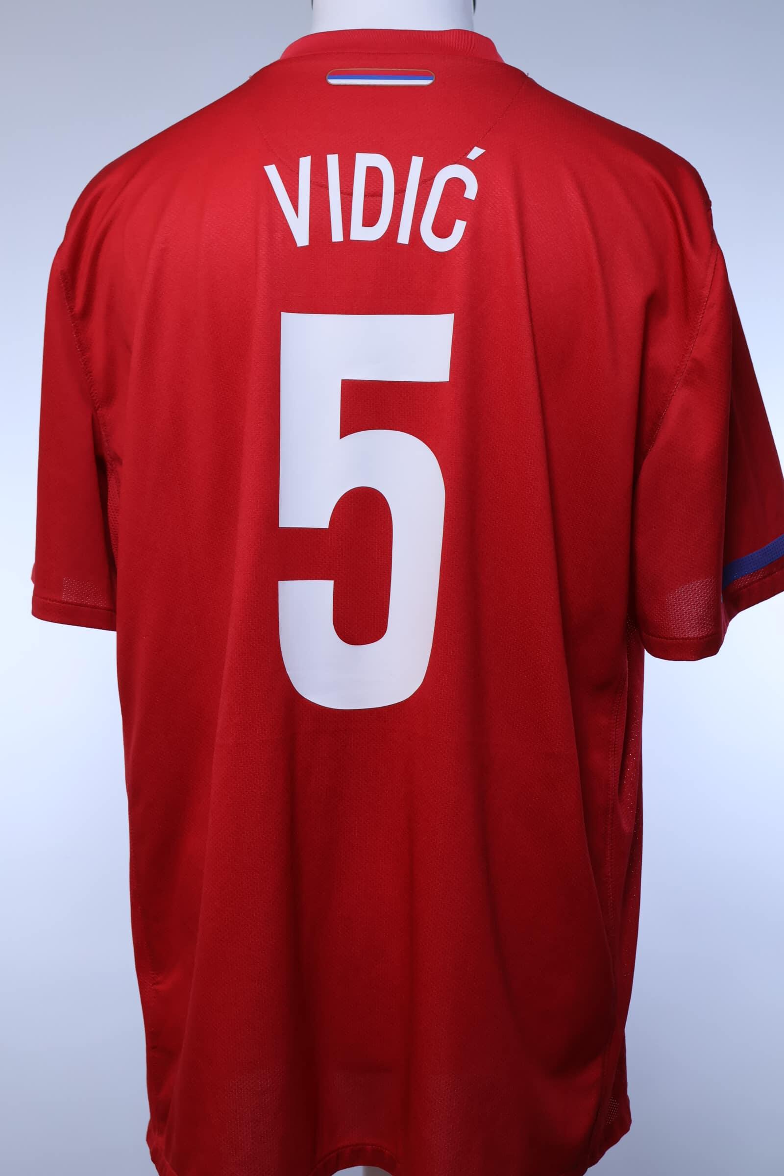 Serbia Vidic #5 2010/11 Home Shirt - XL- BACK