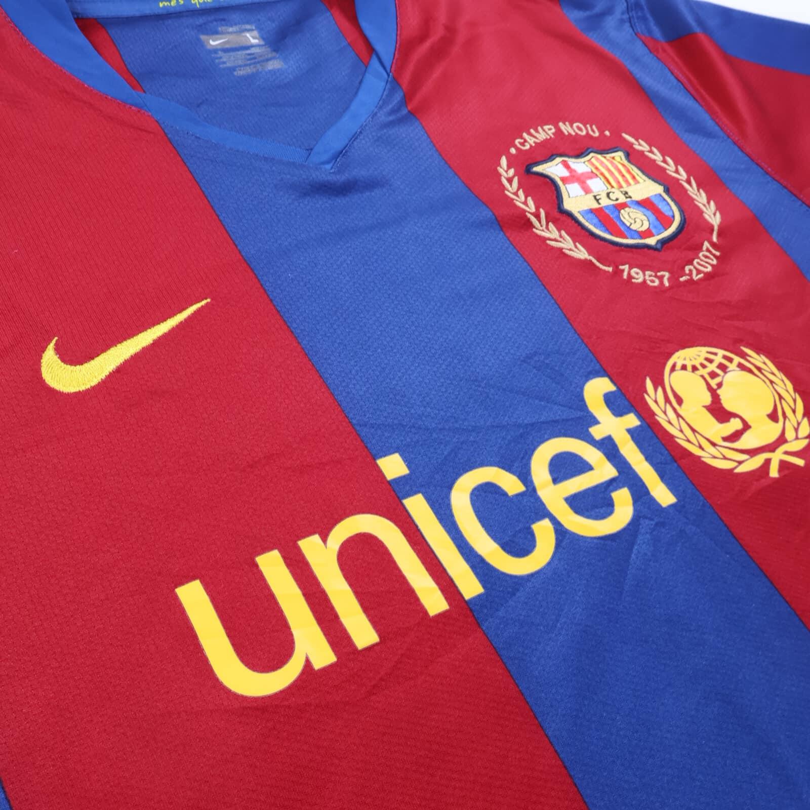 Barcelona 2007/08 Home Shirt - L- BACK