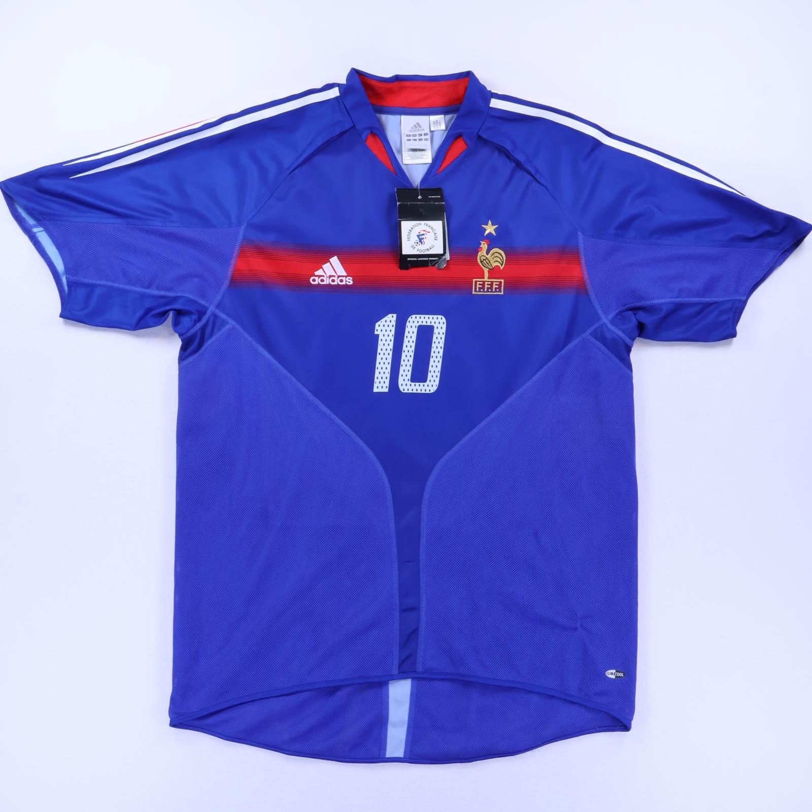 France Zidane #10 2004/06 Home Shirt - L- BACK