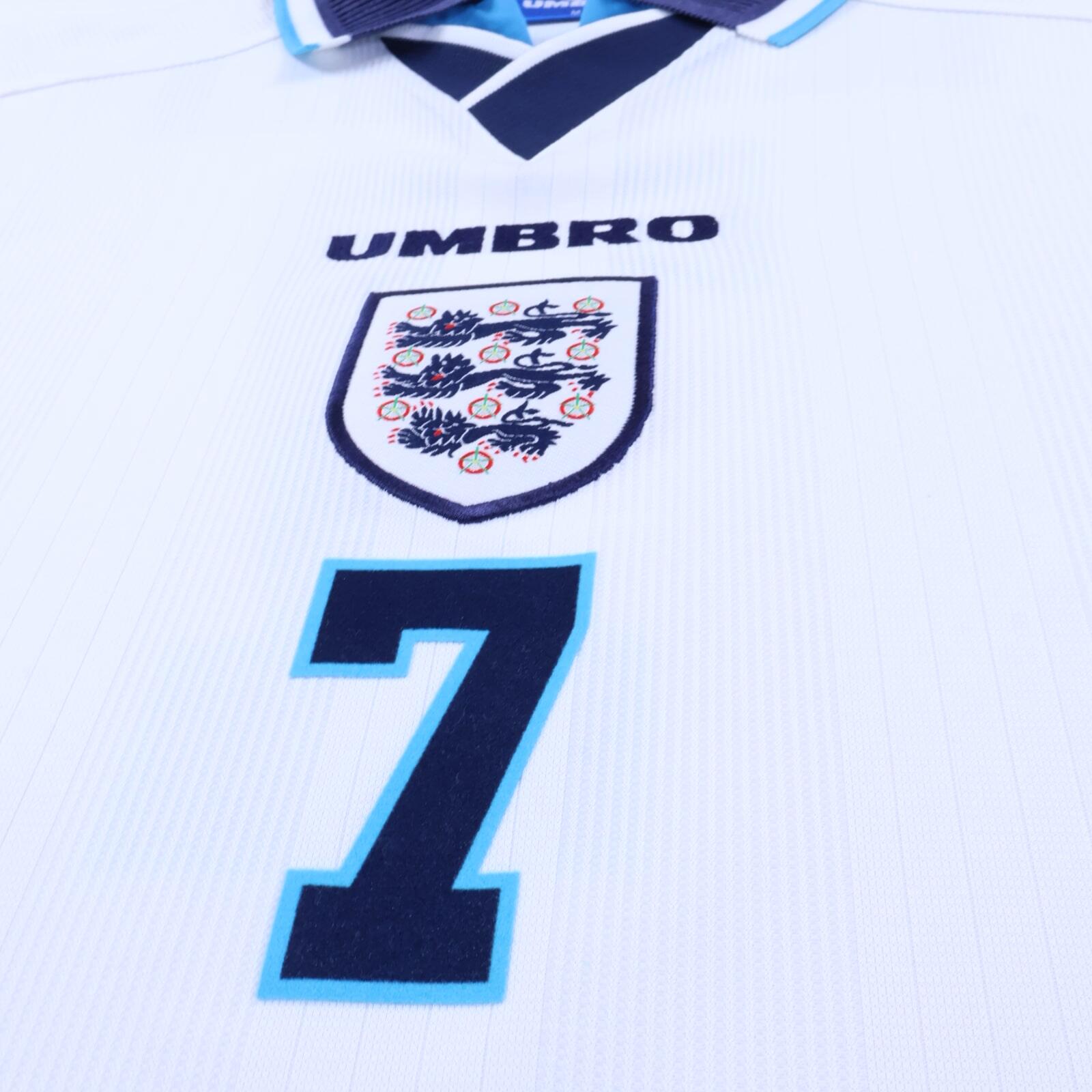 England Beckham #7 1995/97 Home Shirt - M