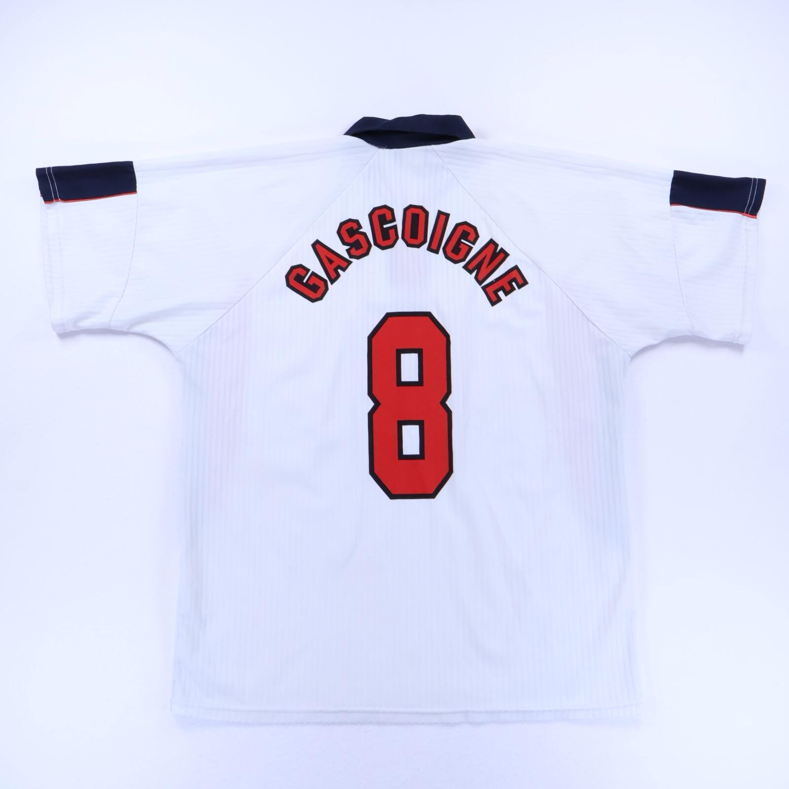 England Gascoigne #8 1997/99 Home Shirt - XL- FRONT