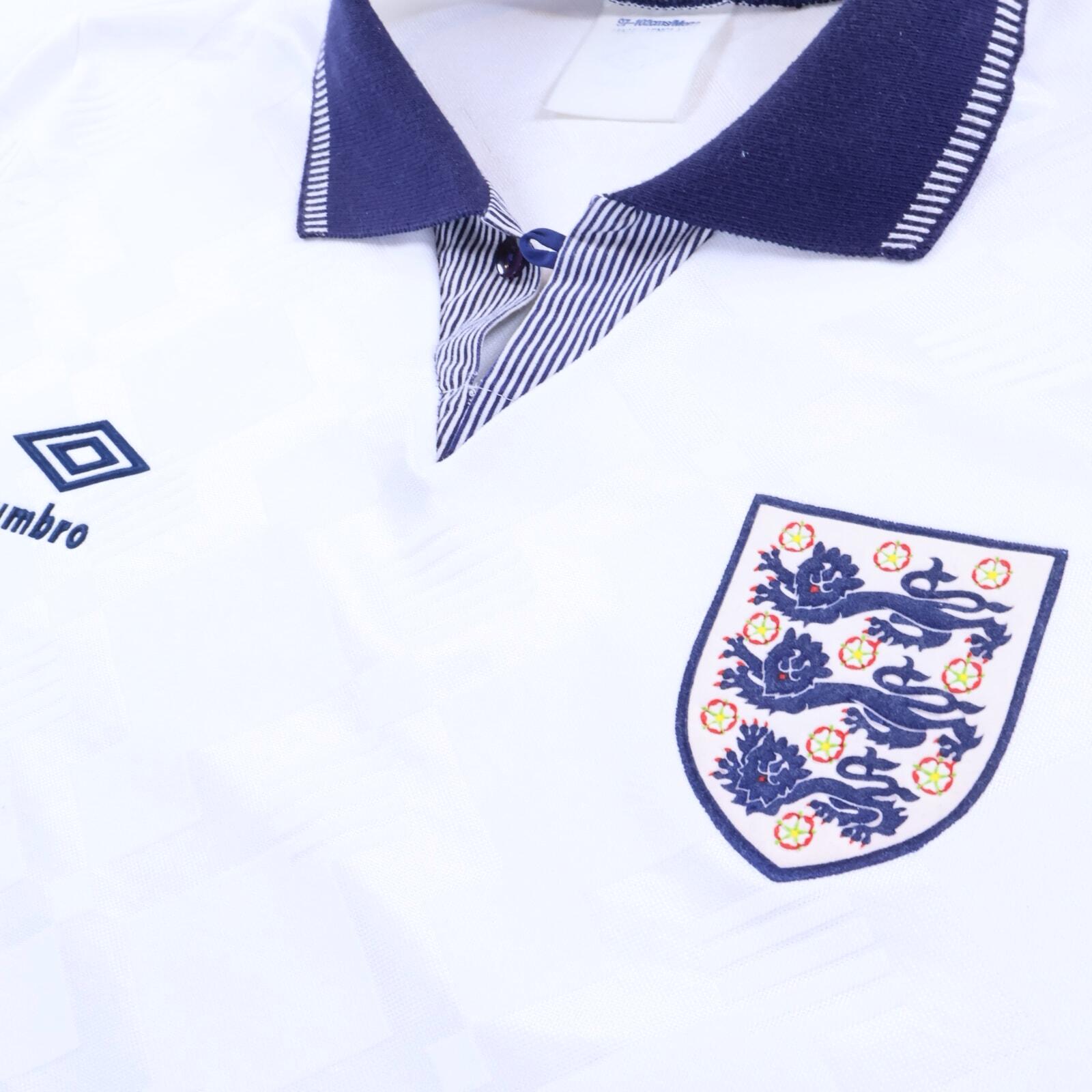 England 1990/92 Home Shirt - L- BACK