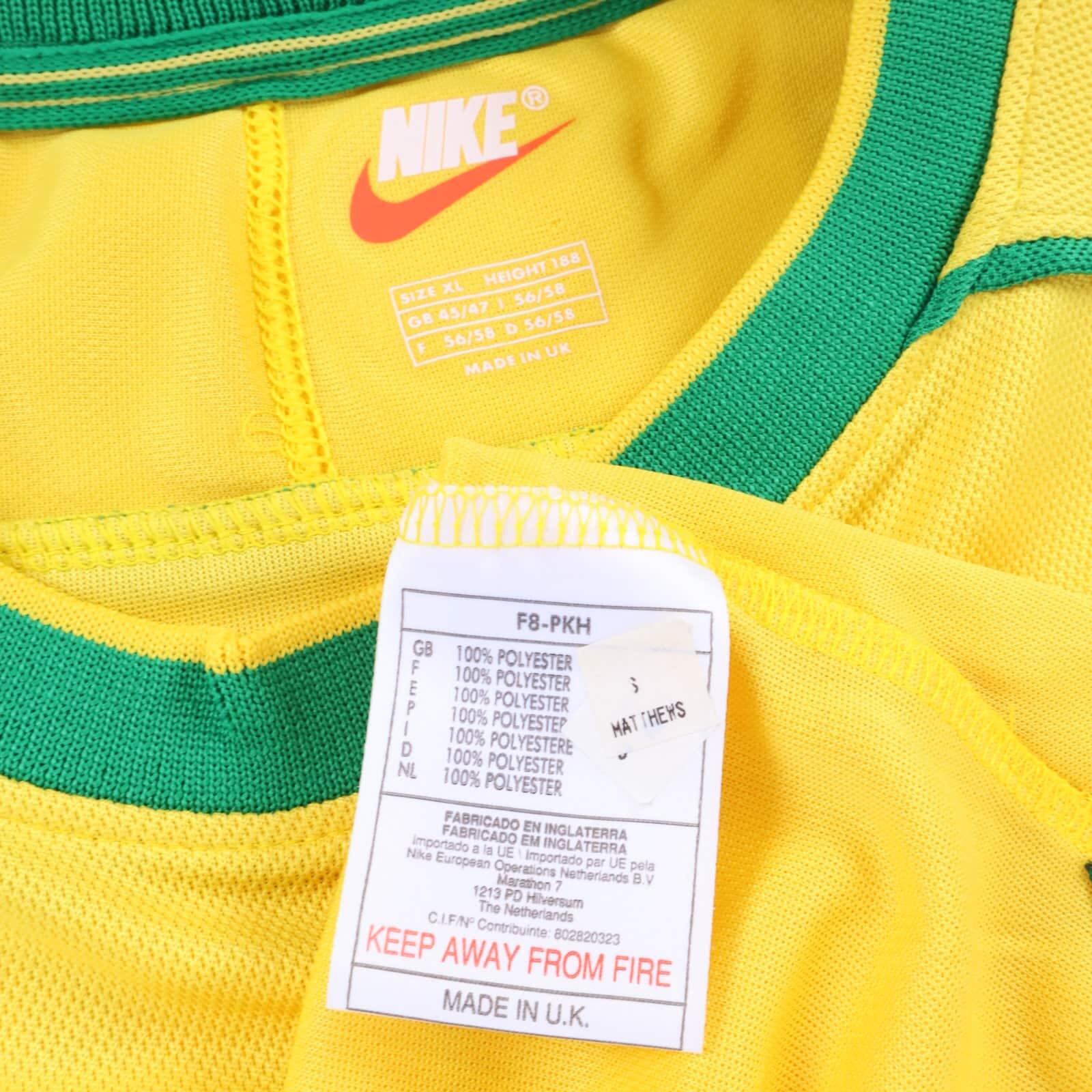 Brazil Ronaldo #9 1998/ Home Shirt - XL