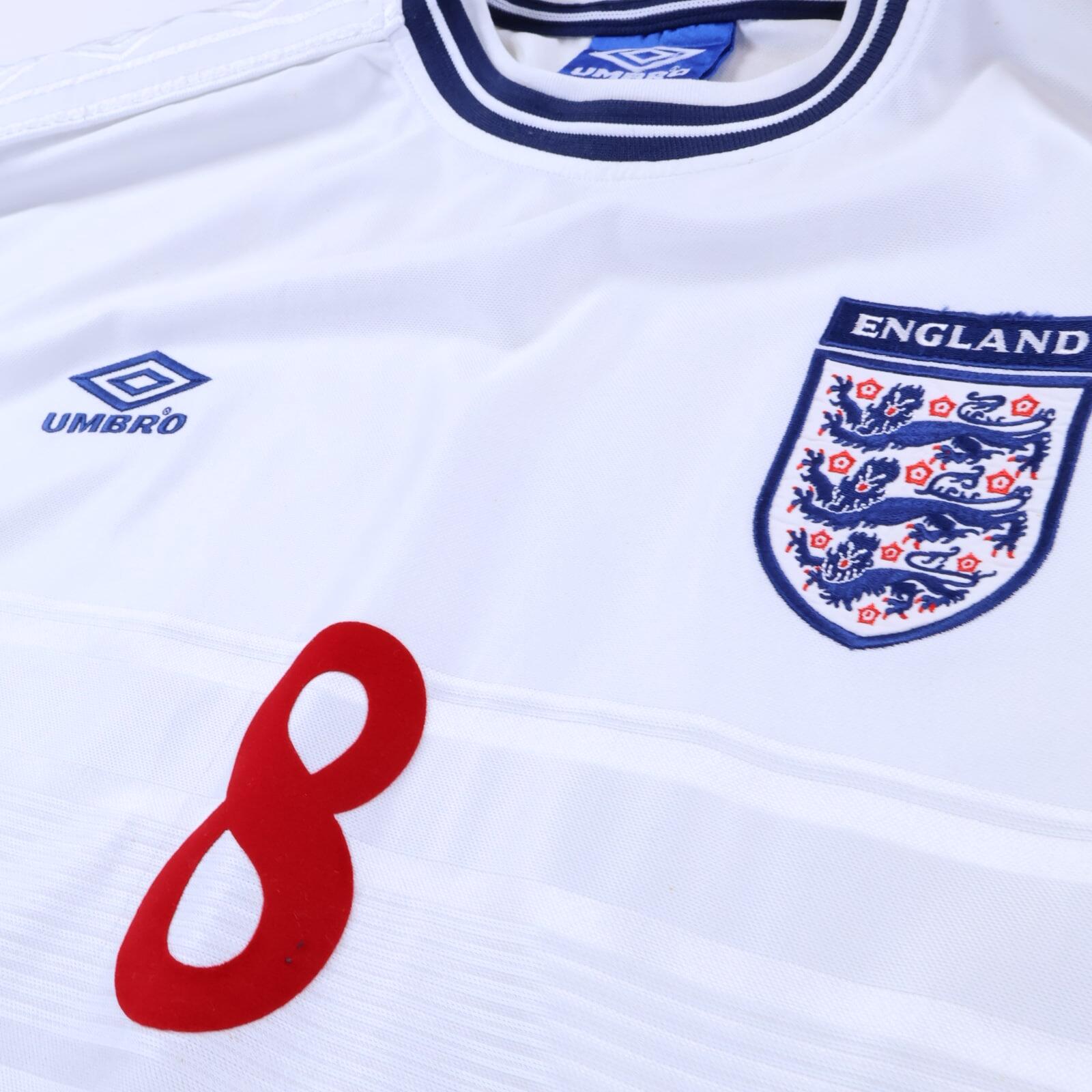 England Scholes #8 1999/01 Home Shirt - L