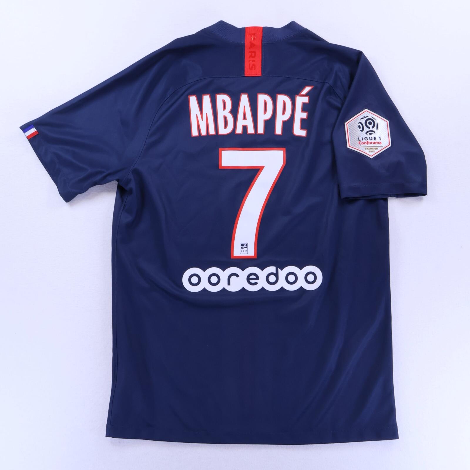 Paris Saint-Germain F.C Mbappé #7 2019/20 Home Shirt - M- FRONT
