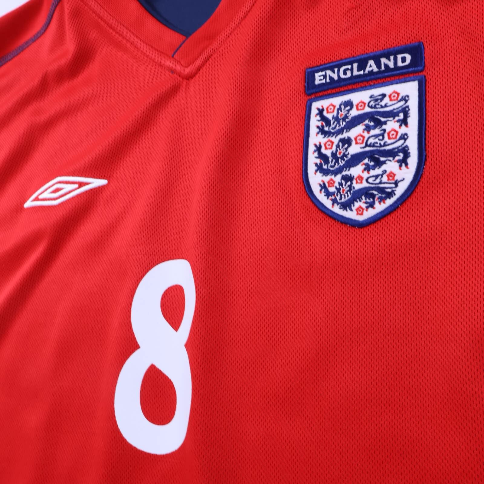 England Scholes #8 2002/04 Away Shirt - Reversible - L