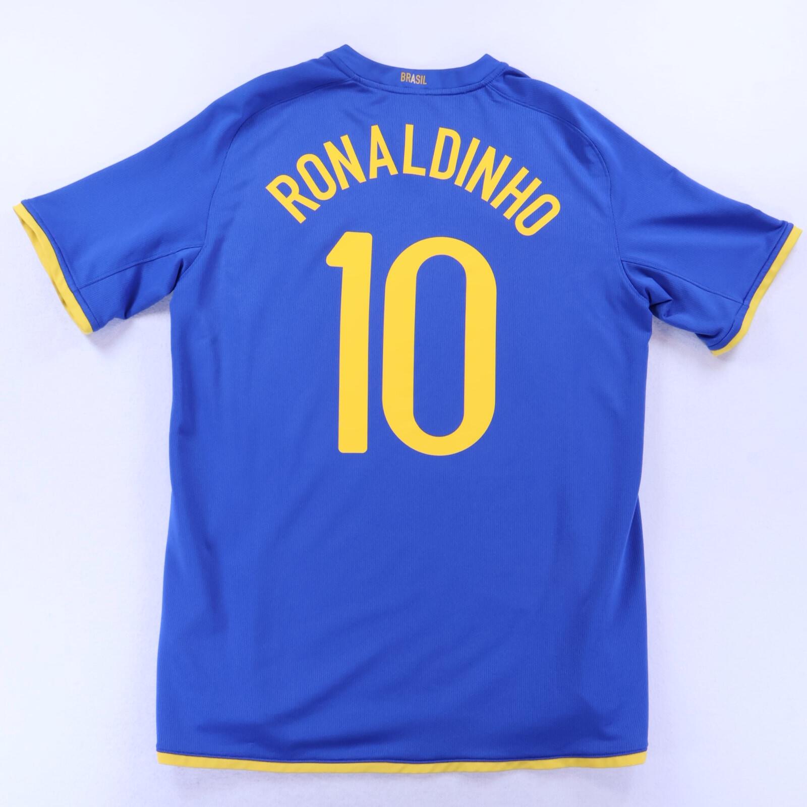 Brazil Ronaldinho #10 2008/10 Away Shirt - L