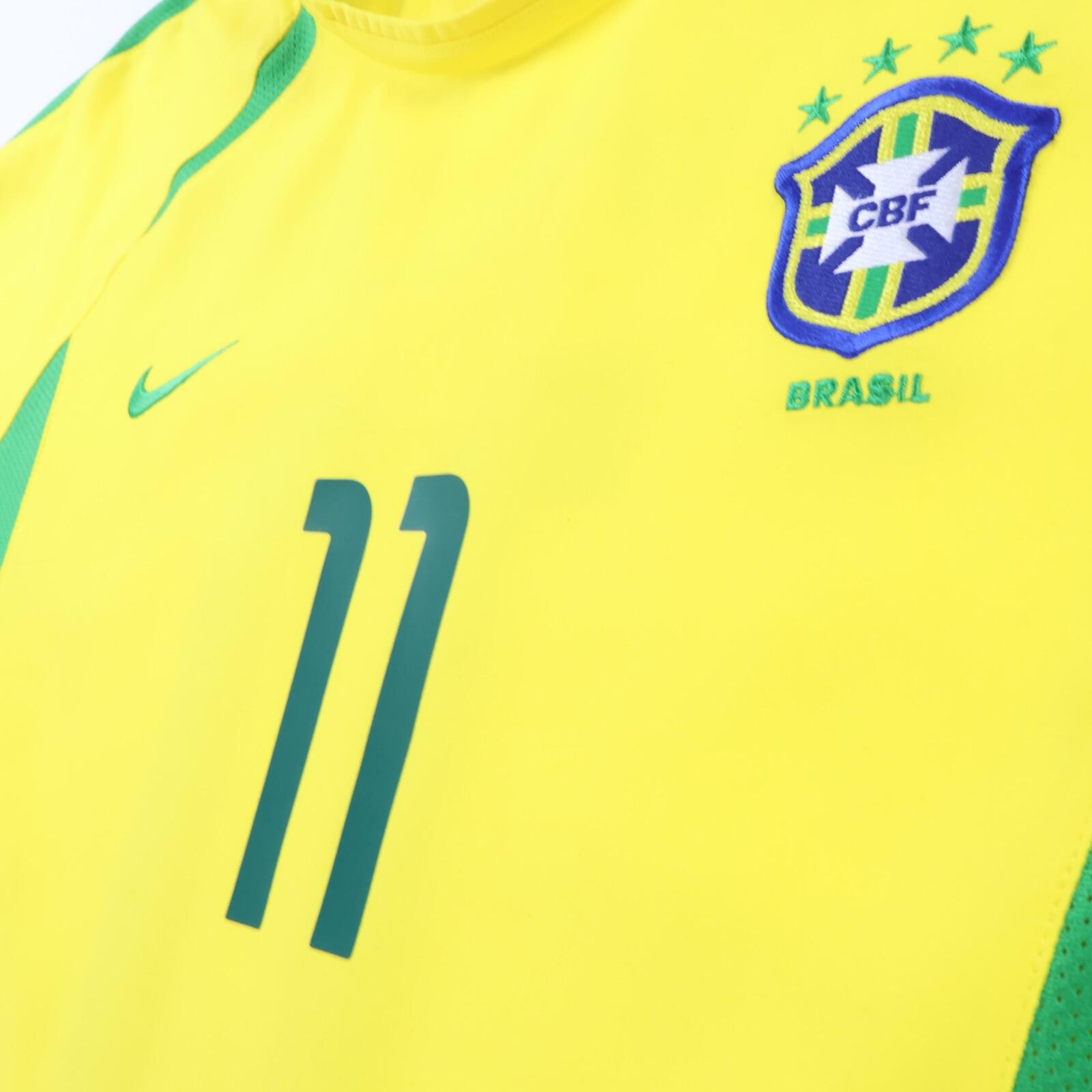 *MINT* Brazil Ronaldinho #11 2002/04 Home Shirt - L