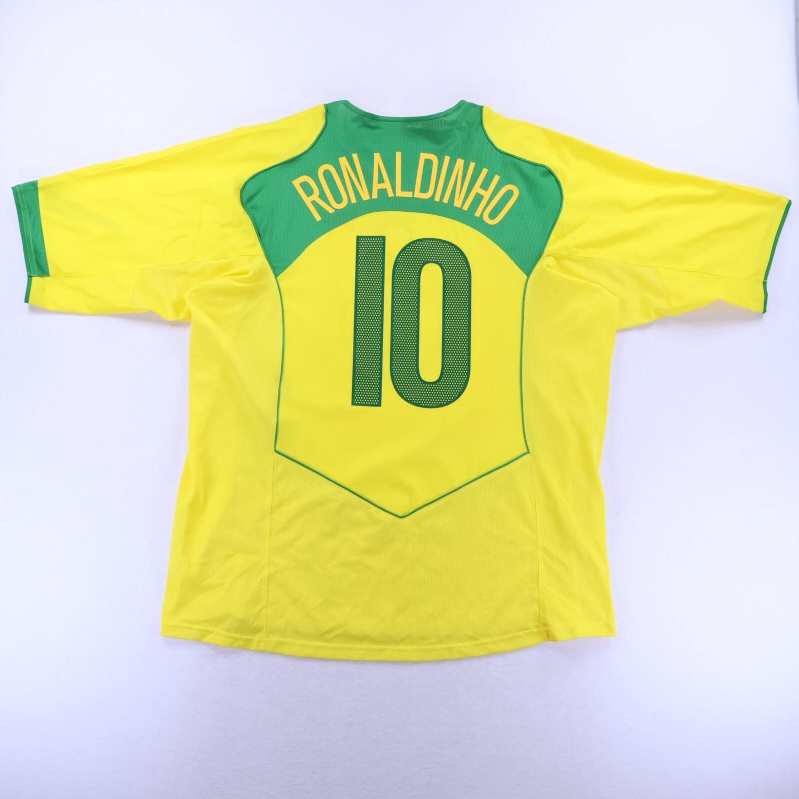 *MINT* Brazil Ronaldinho #10 2004/06 Home Shirt - 2XL