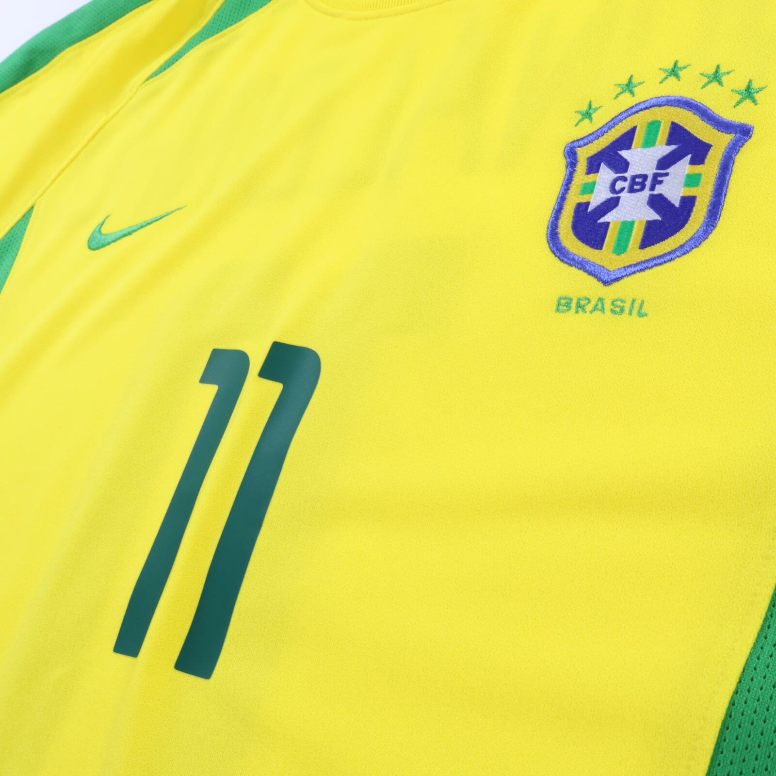 *MINT* Brazil Ronaldinho #11 2002/04 *Rare* 5 Star Home Shirt - M