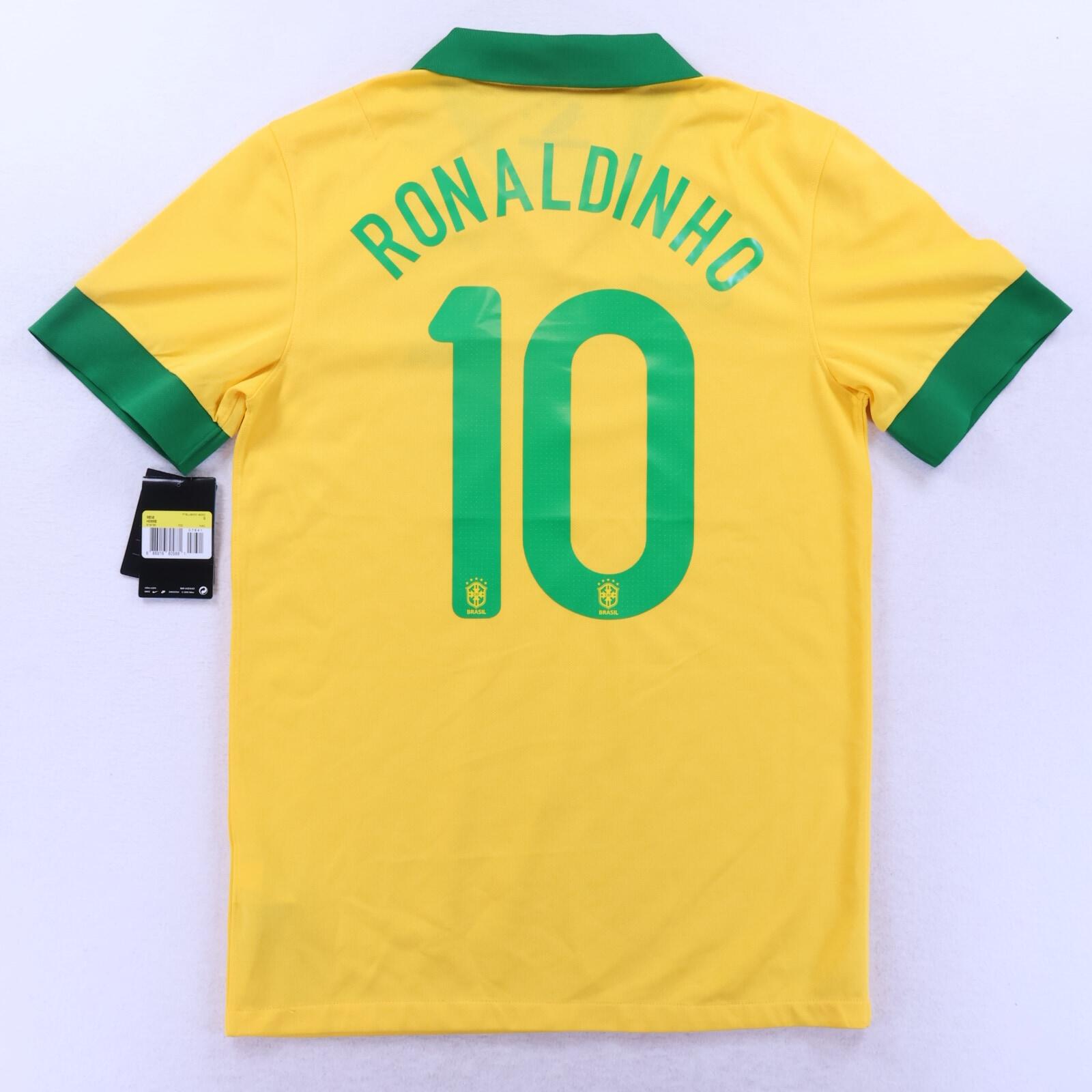 *NWT* Brazil Ronaldinho #10 2013 Home Shirt - S