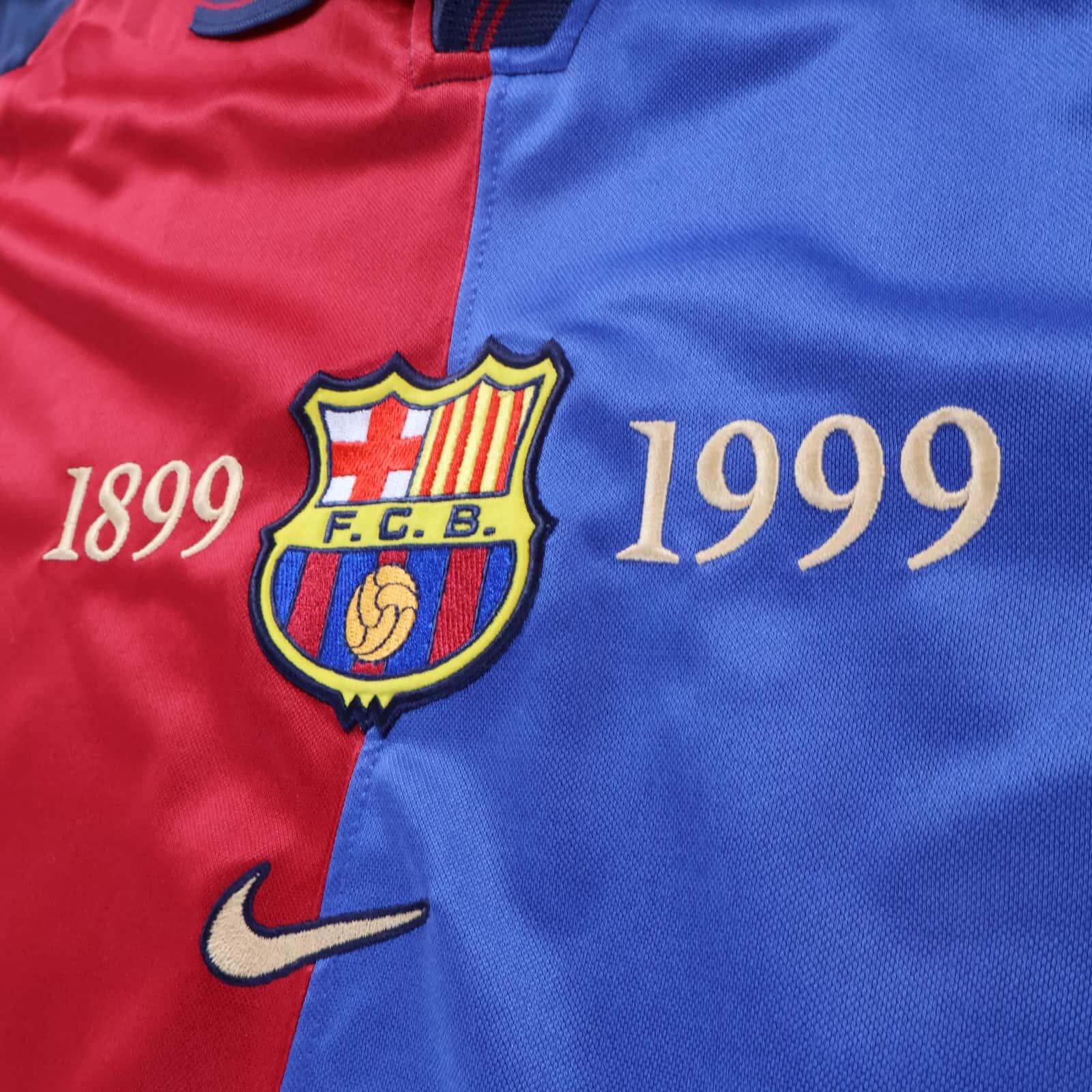 *MINT* Barcelona Rivaldo #11 1999/00 Home Shirt - L