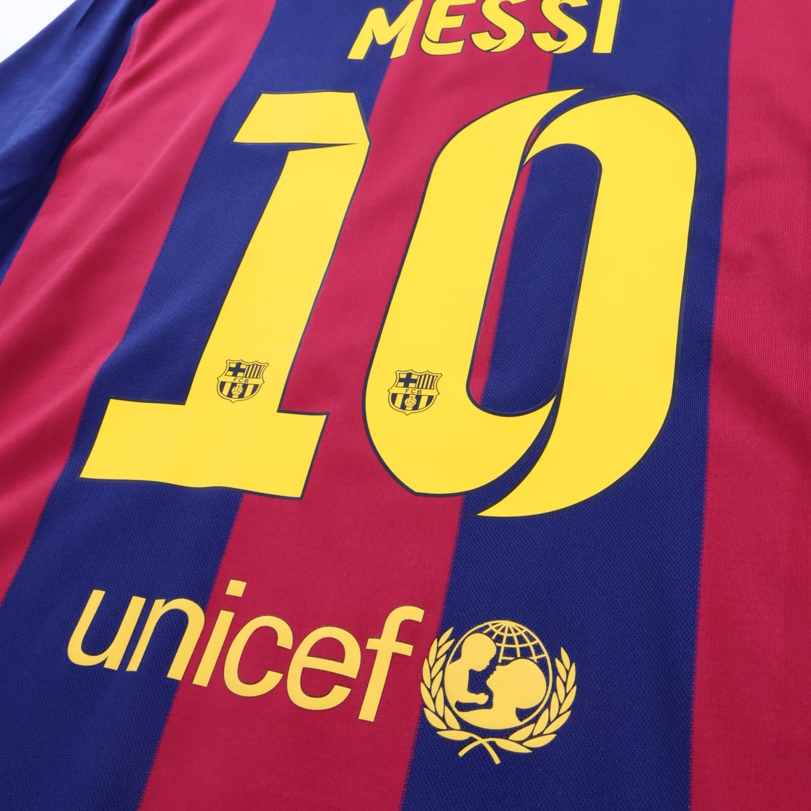 *MINT* Barcelona Messi #10 2014/15 Home Shirt - Long Sleeve - XL