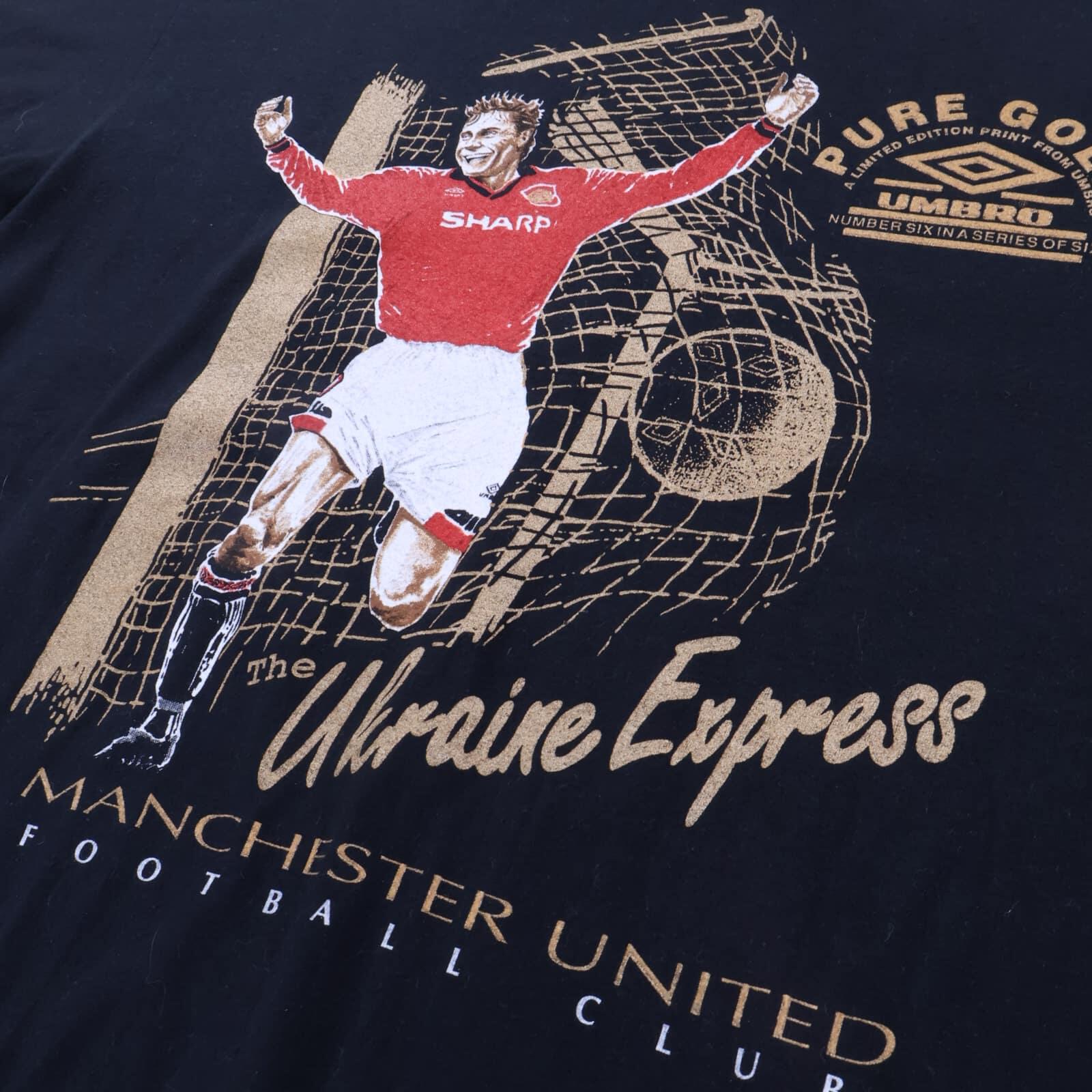Manchester United Kanchelskis #14 1994/96 The Ukraine Express' Graphic T-Shirt - XL