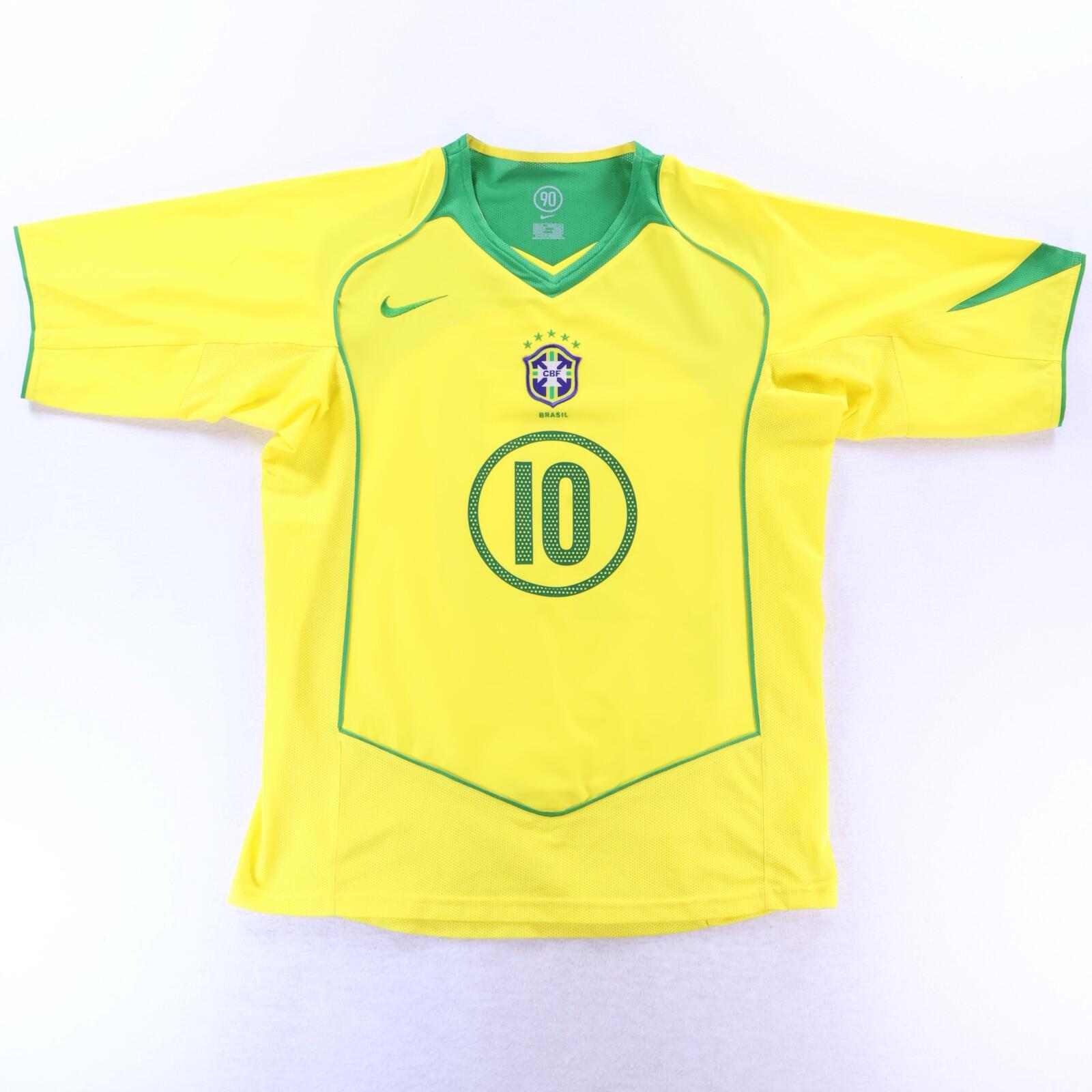 *MINT* Brazil Ronaldinho #10 2004/06 Home Shirt - M