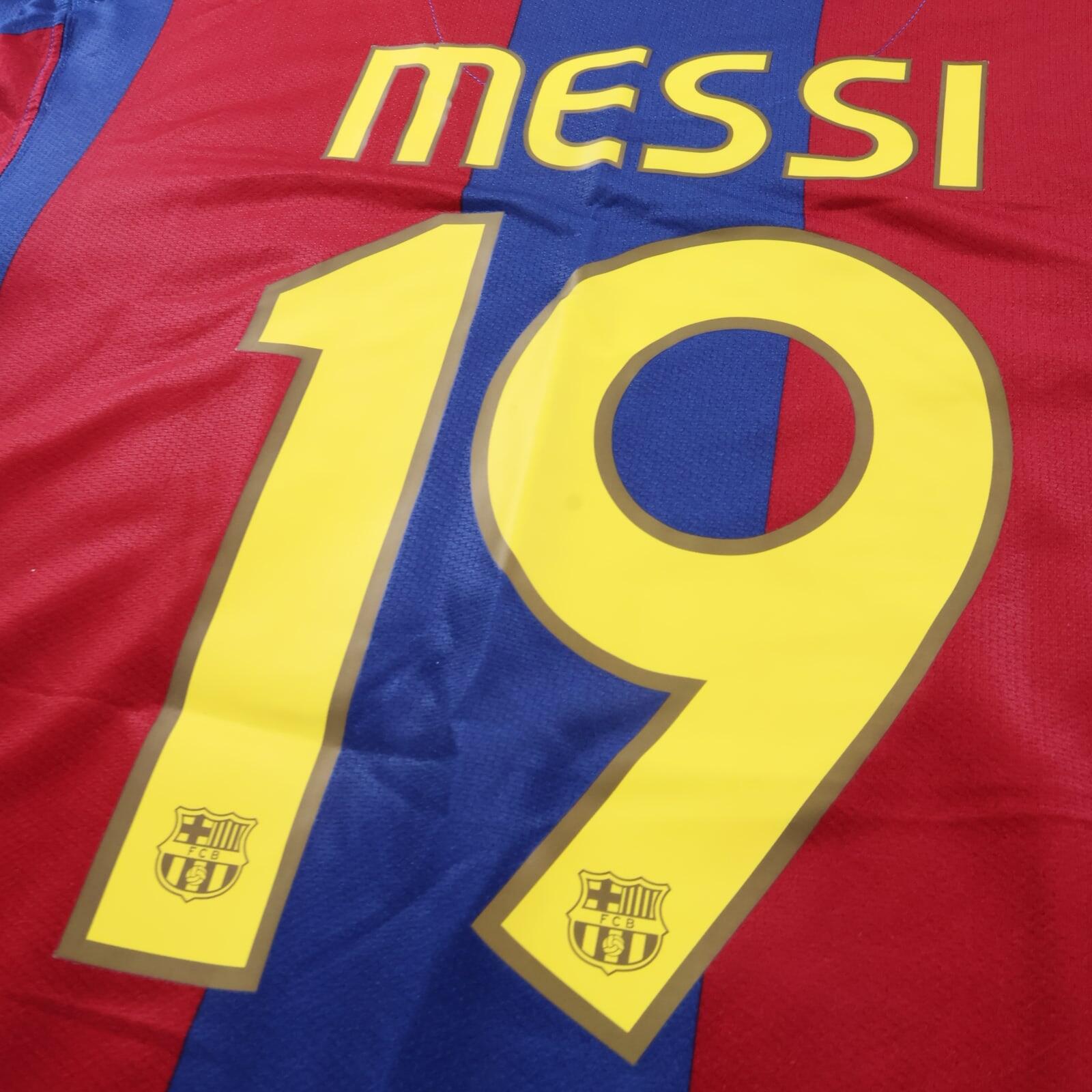 Barcelona Messi #19 2007/08 Home Shirt - Long Sleeve - L