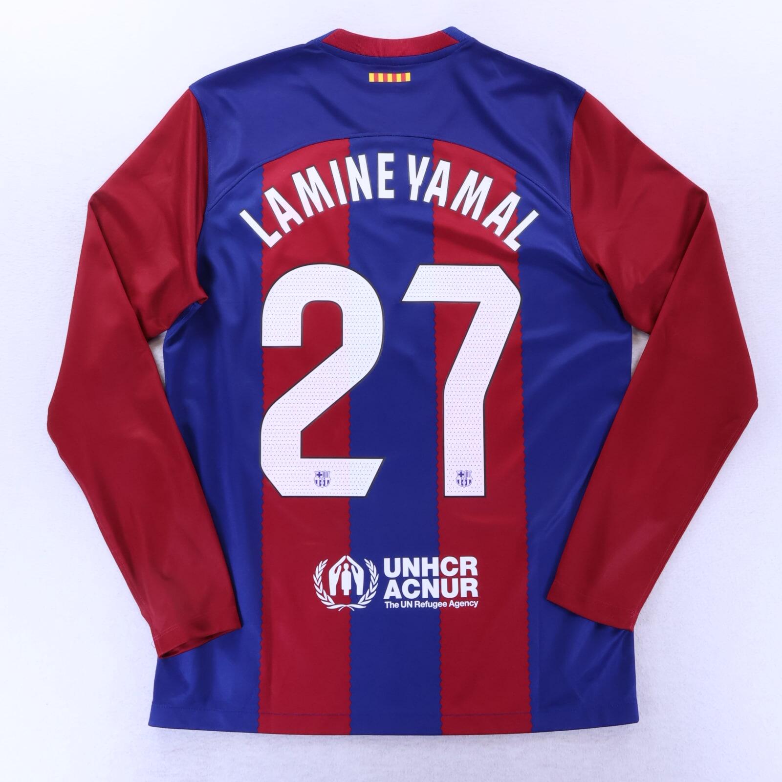 *MINT* Barcelona Lamine Yamal #27 2023/24 Home Shirt - Long Sleeve - M