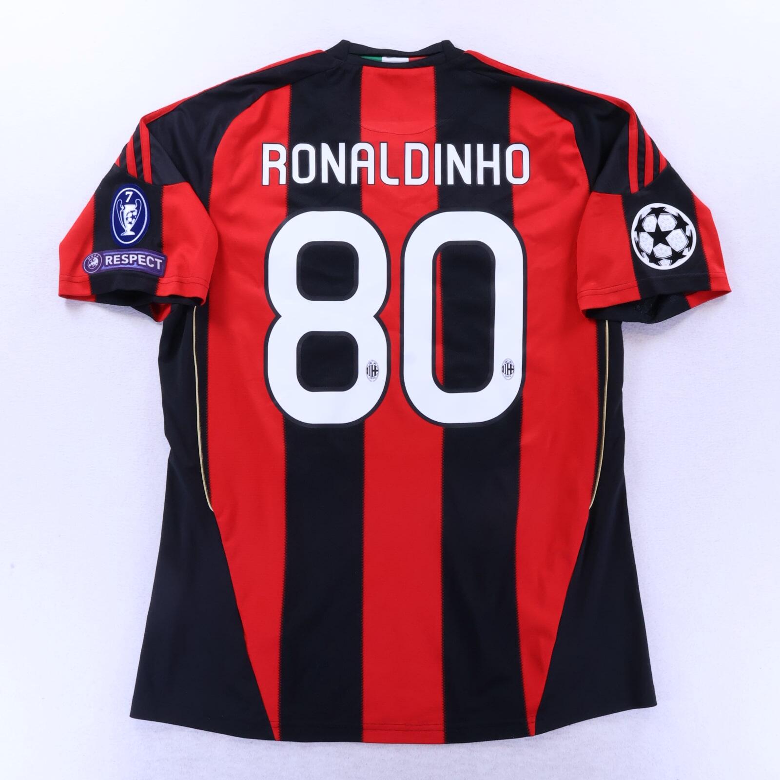 *MINT* Ac Milan Ronaldinho #80 2010/11 Home Shirt - L
