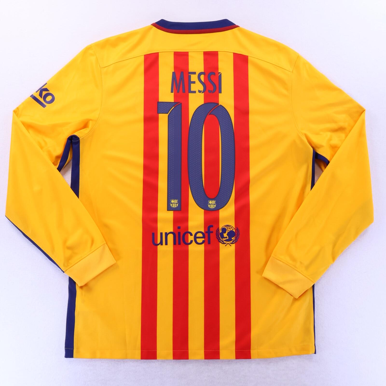 Barcelona Messi #10 2015/16 Away Shirt - Long Sleeve - L