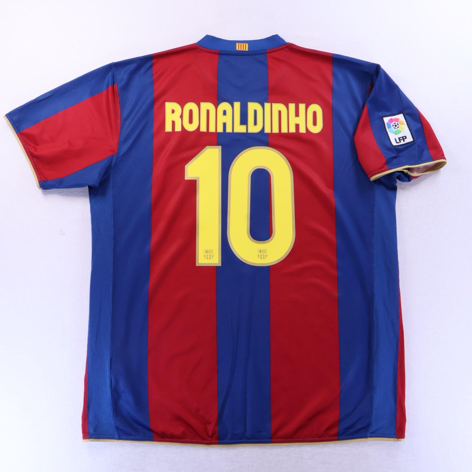 *MINT* Barcelona Ronaldinho #10 2007/08 Home Shirt - 2XL