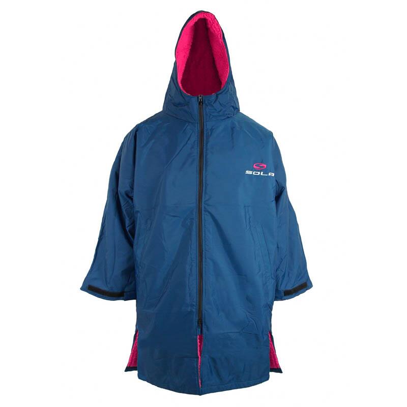 ! alt : ! title : Sola Waterproof Changing Coat Robe Navy Pink 4boards ! desc : ! caption :