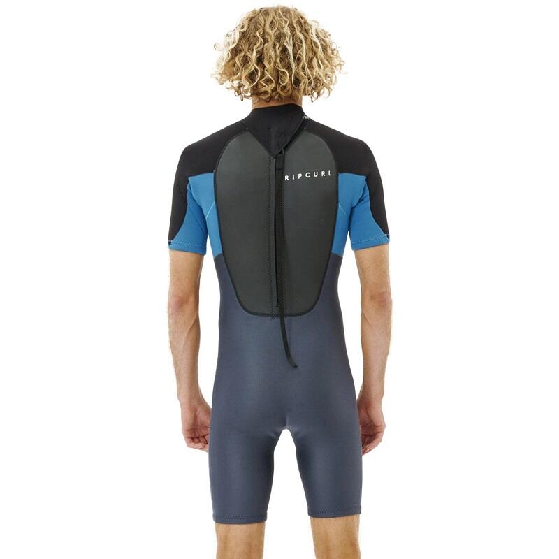 ! alt : ! title : Rip Curl Omega 2mm Back Zip Shorty blue back 4boards ! desc : ! caption :