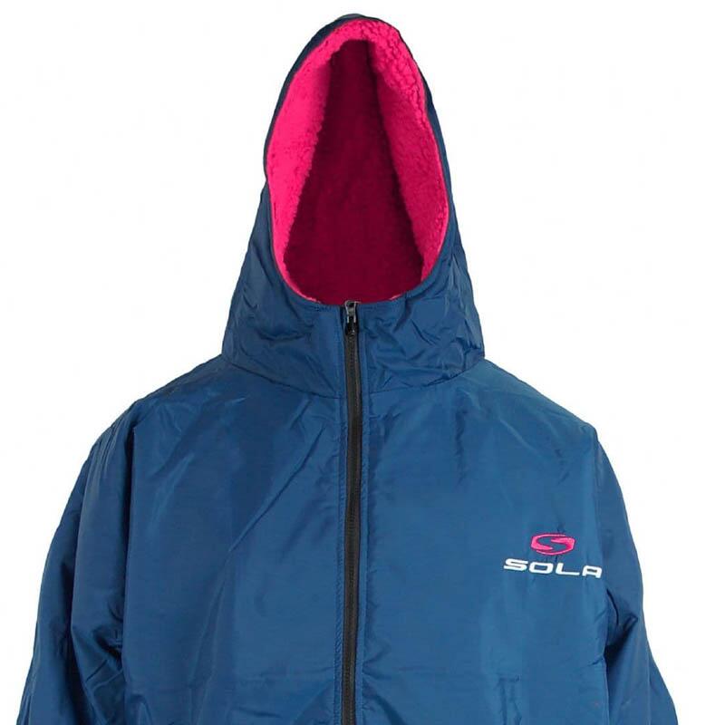 ! alt : ! title : Sola Waterproof Changing Coat Dry Robe Navy Pink 4boards ! desc : ! caption :