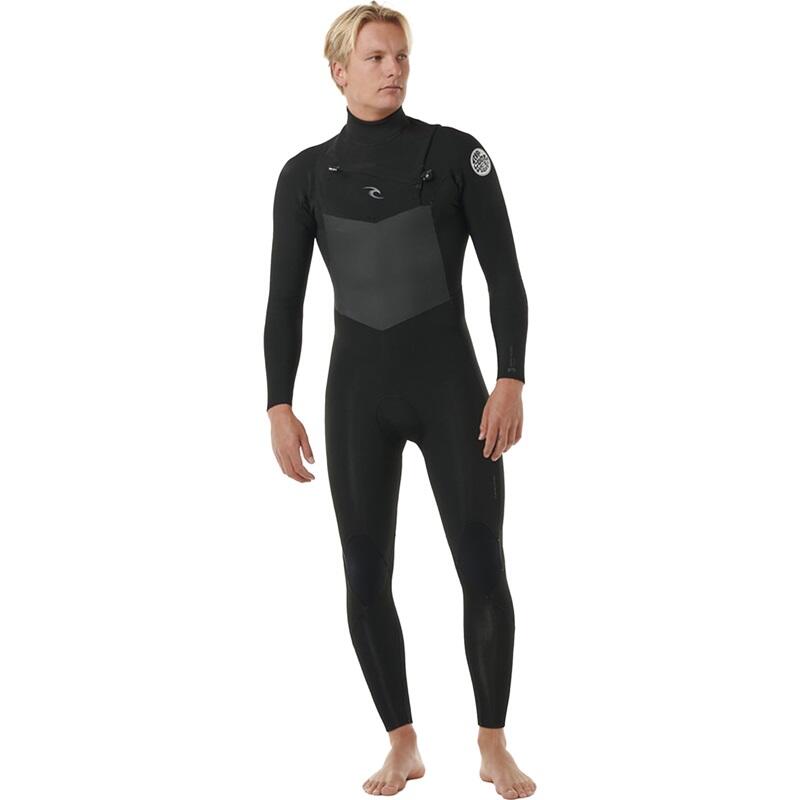 ! alt : ! title : 2023 Rip Curl Dawn Patrol 5.3mm Chest Zip Wetsuit 156MFS - Black 4boards ! desc : ! caption :